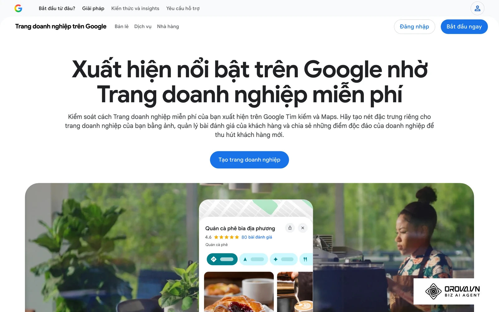 Trang giới thiệu chính thức của Google về hồ sơ doanh nghiệp miễn phí trên Google Tìm kiếm và Google Maps.