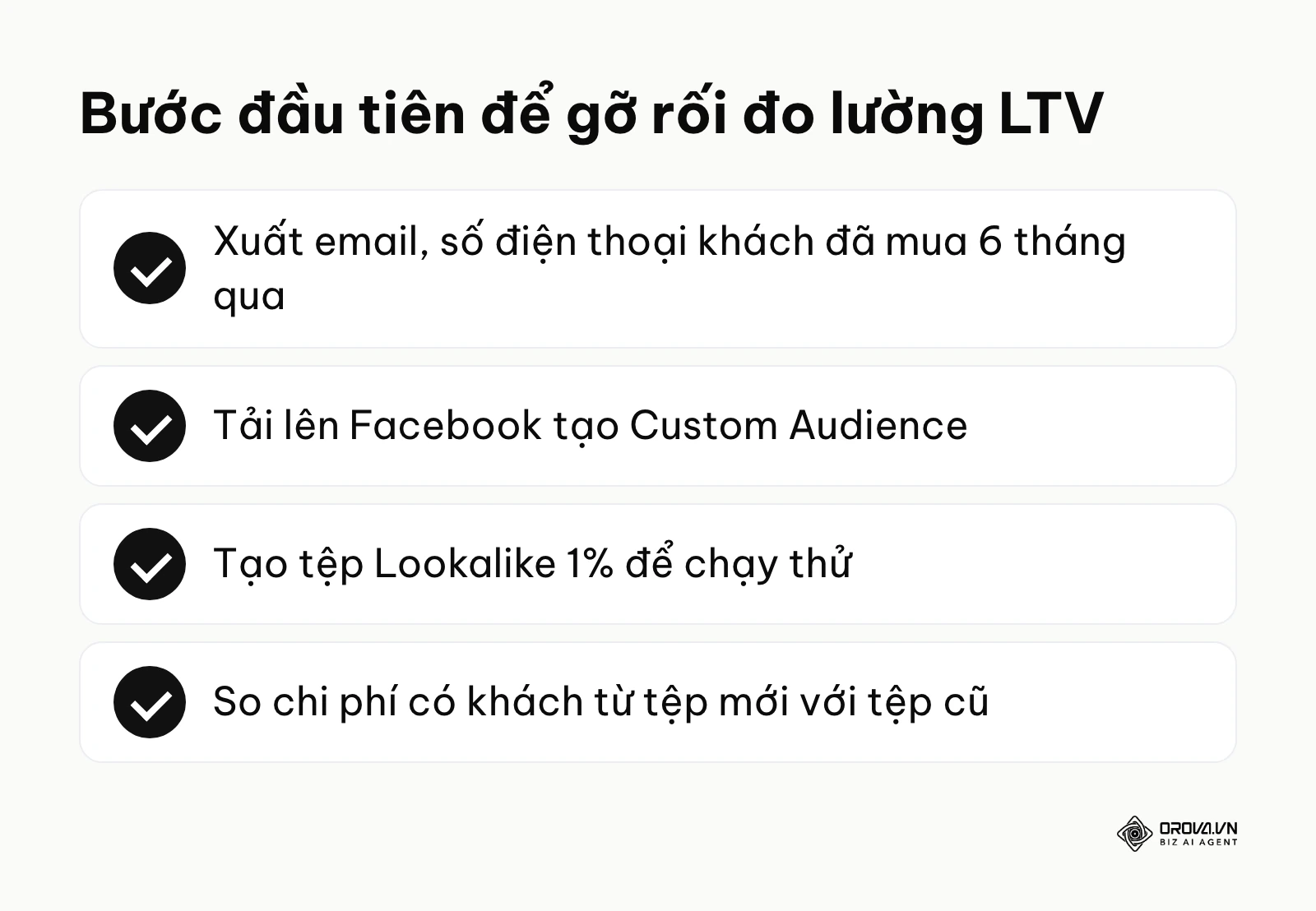 Tóm tắt các bước tạo tệp đối tượng tương tự từ danh sách khách hàng cũ để bắt đầu tối ưu
