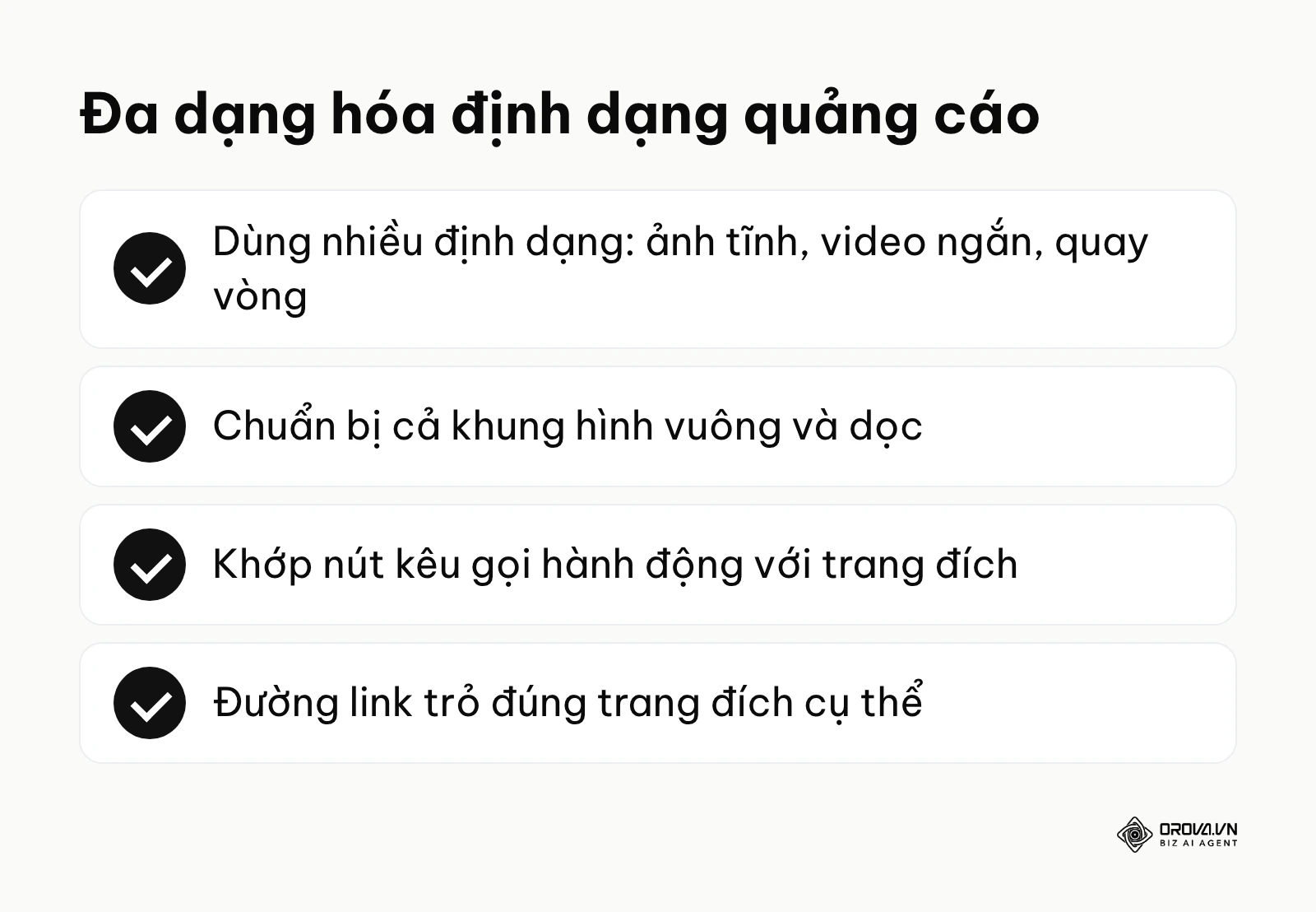 Các điểm cần lưu ý khi chuẩn bị nội dung và định dạng quảng cáo