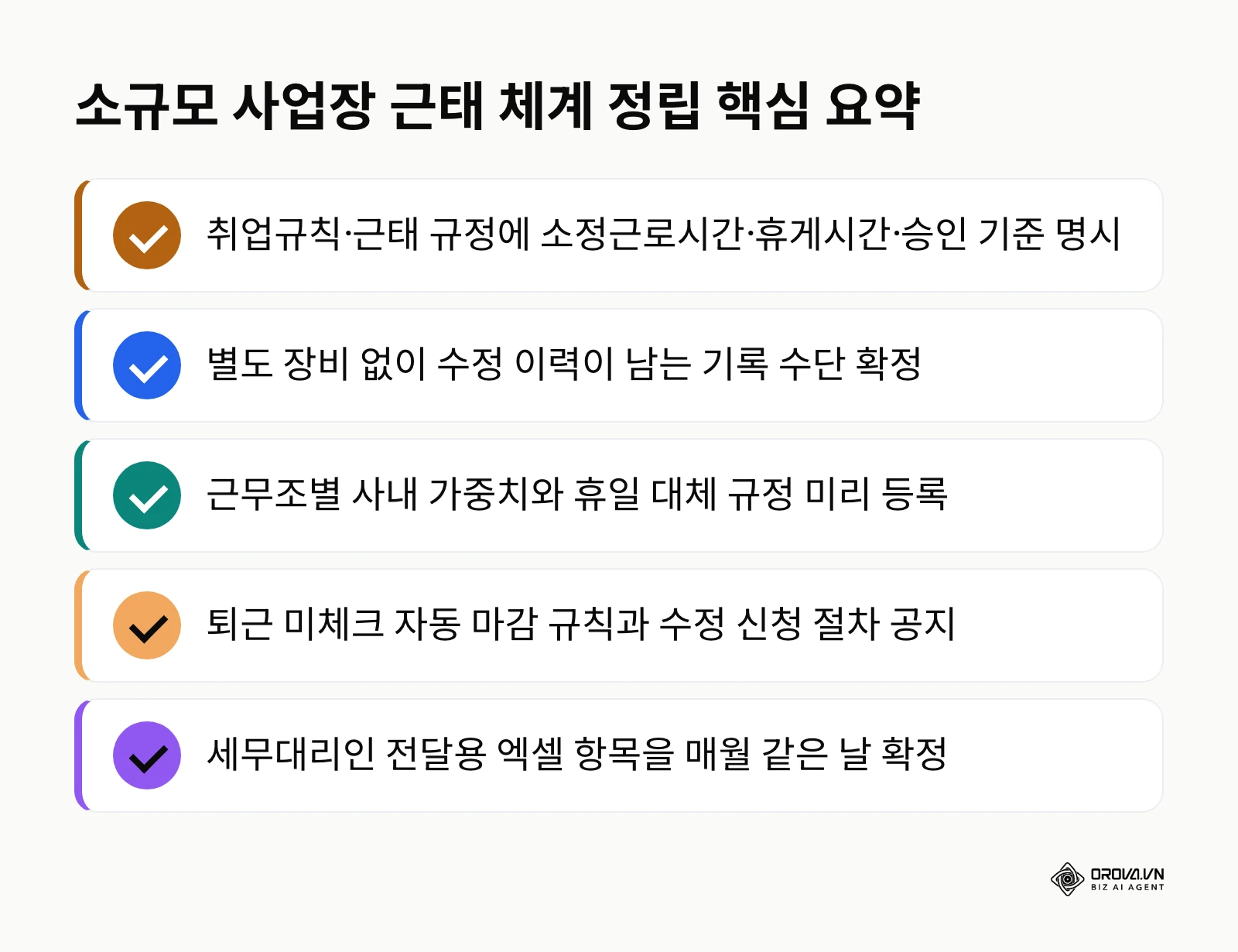 소규모 사업장 근태 체계 정립 핵심 체크리스트