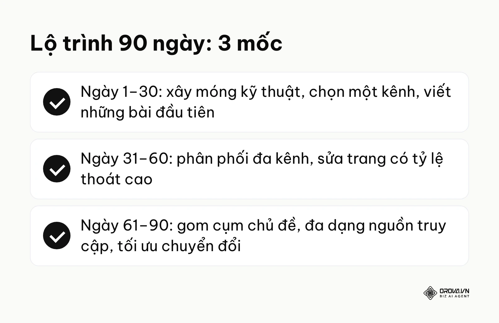Tóm tắt lộ trình 90 ngày kéo lượt truy cập website