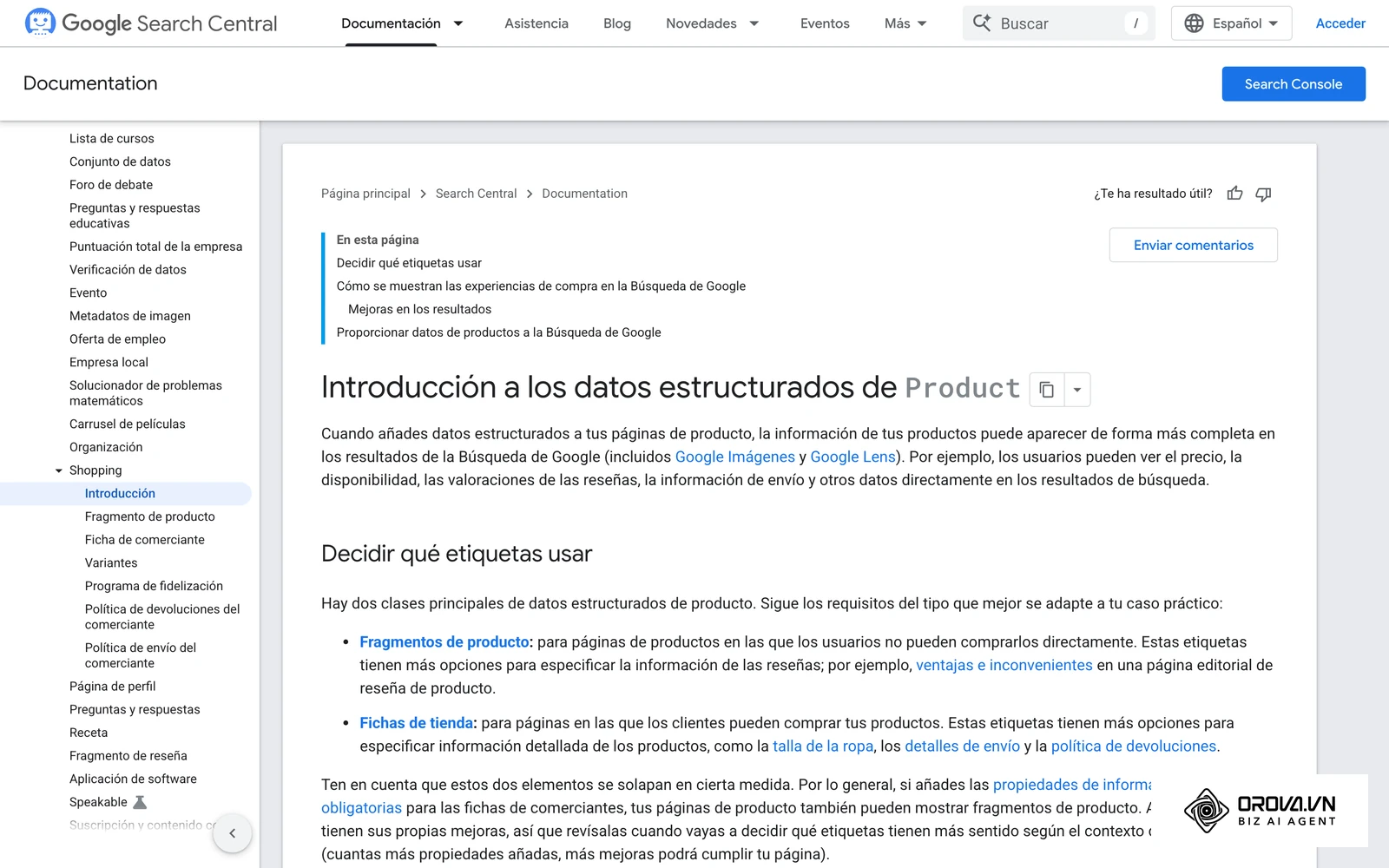 Estructura de datos obligatoria para habilitar resultados visuales enriquecidos en las búsquedas.