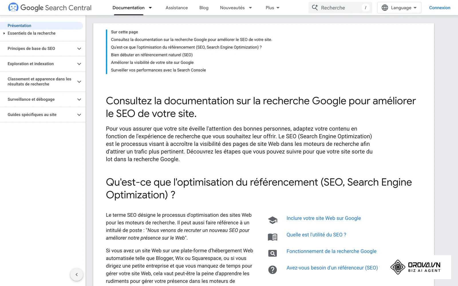 Portail Google Search Central détaillant les directives d'évaluation des fonctionnalités de résultats