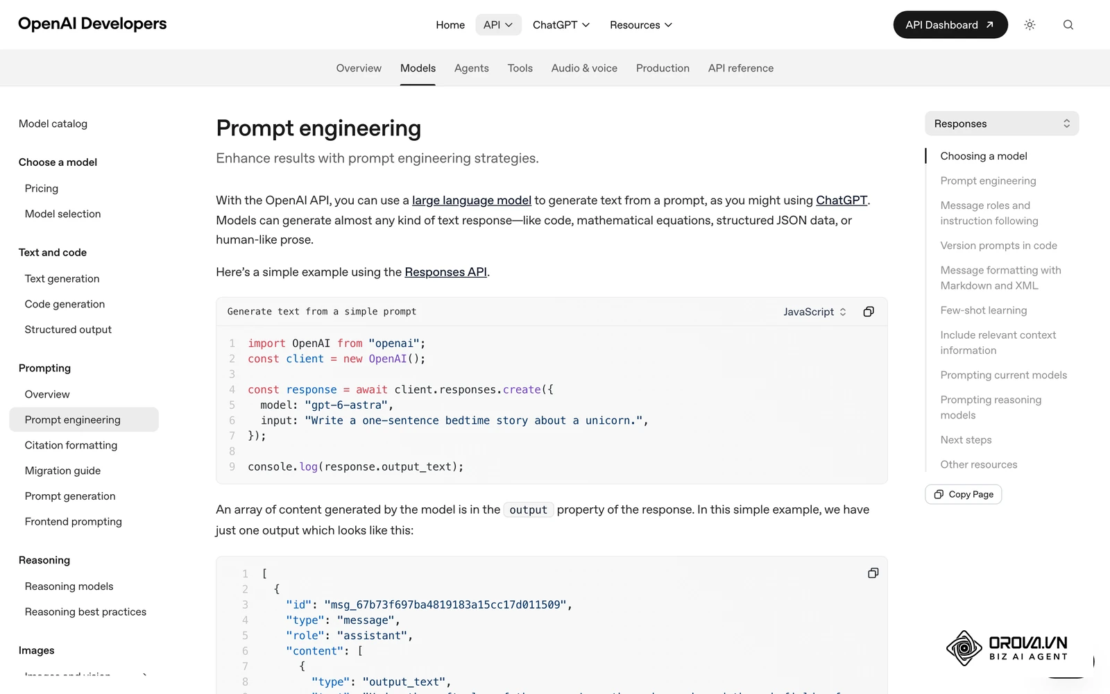 La documentación de OpenAI describe cómo los modelos interpretan las instrucciones de un prompt.