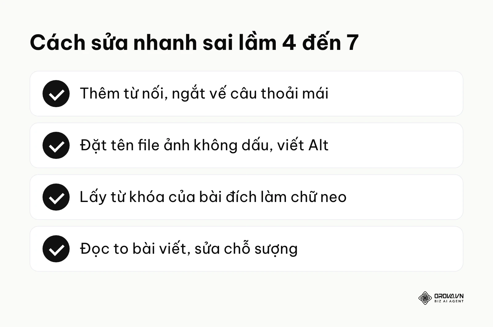 Cách sửa nhanh các sai lầm 4 đến 7 khi tối ưu từ khóa