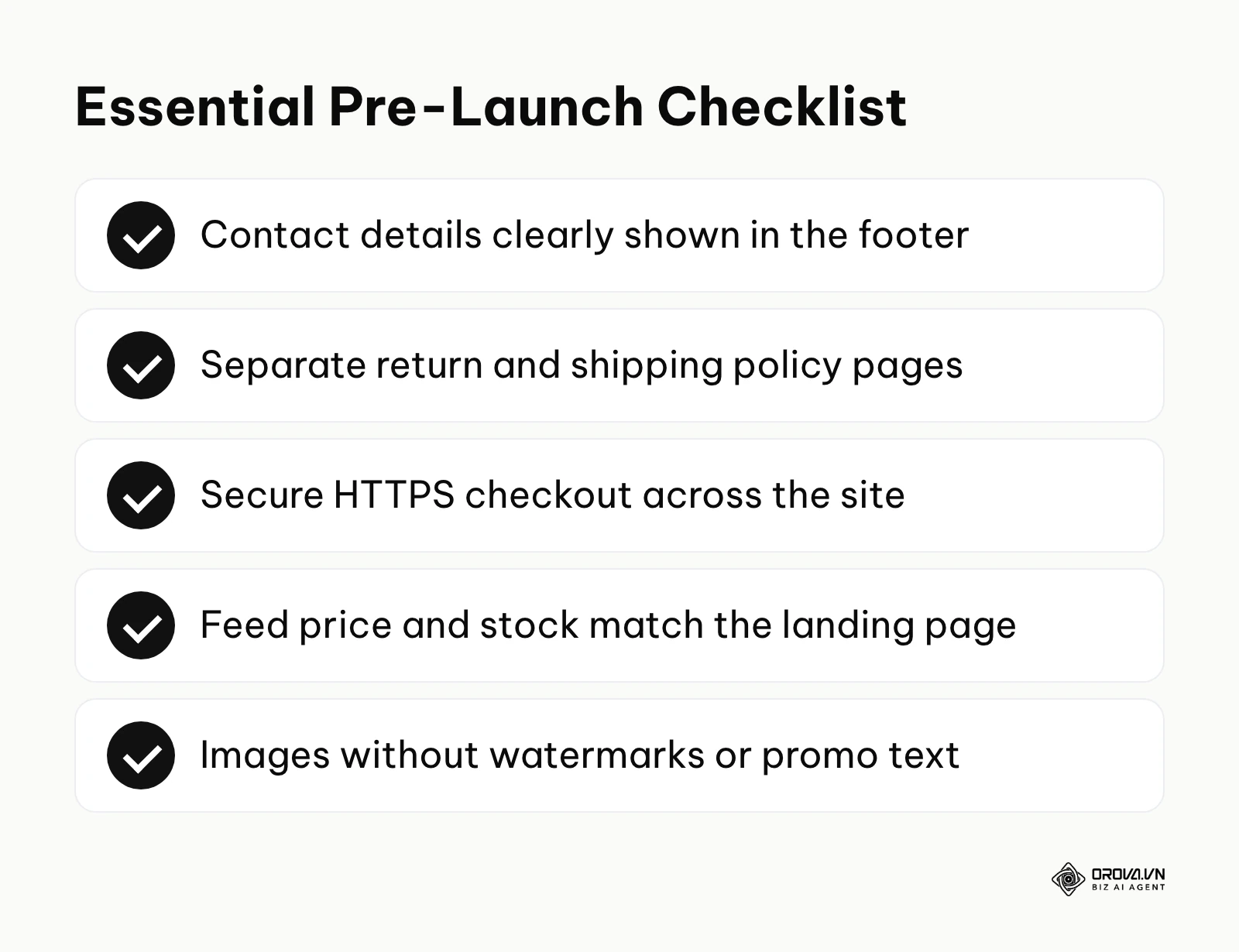 Checklist of tasks to complete before launching a campaign
