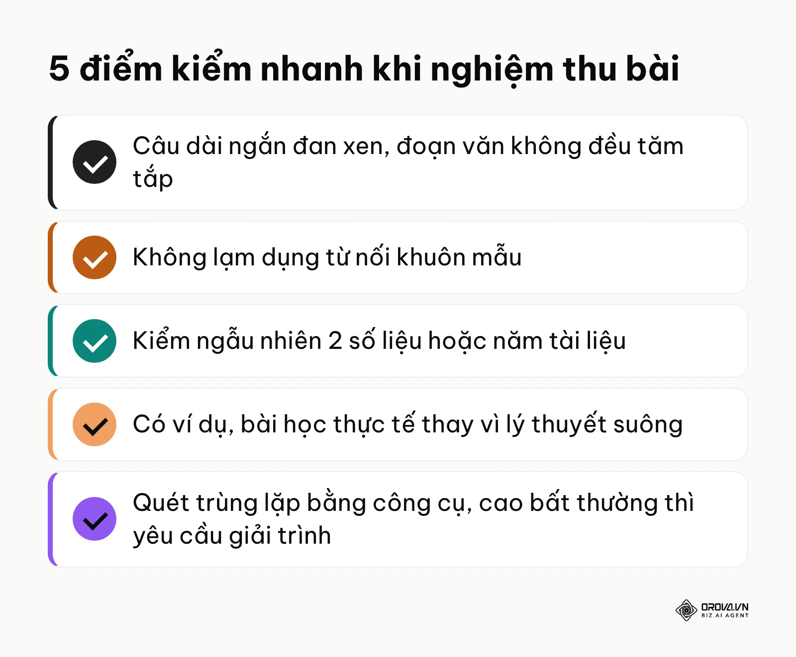 Danh sách 5 điểm kiểm nhanh khi nghiệm thu bài viết thuê ngoài