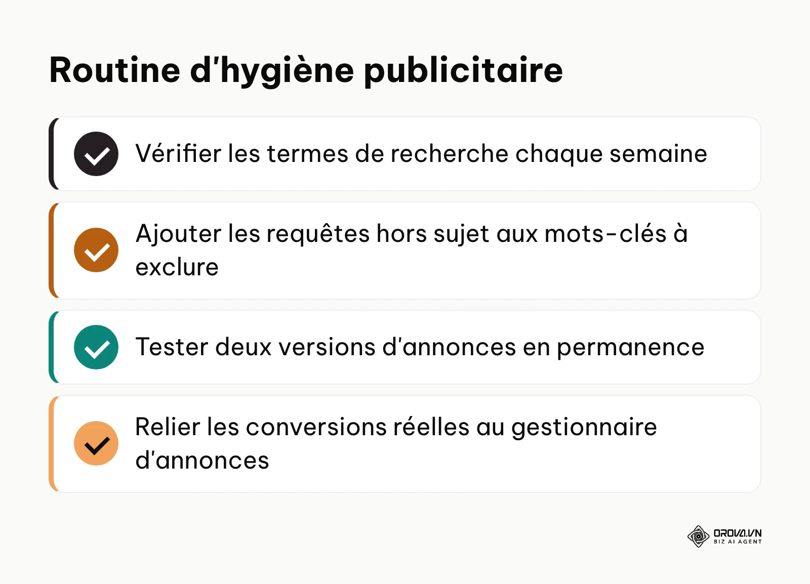 Checklist des actions pour optimiser ses dépenses publicitaires