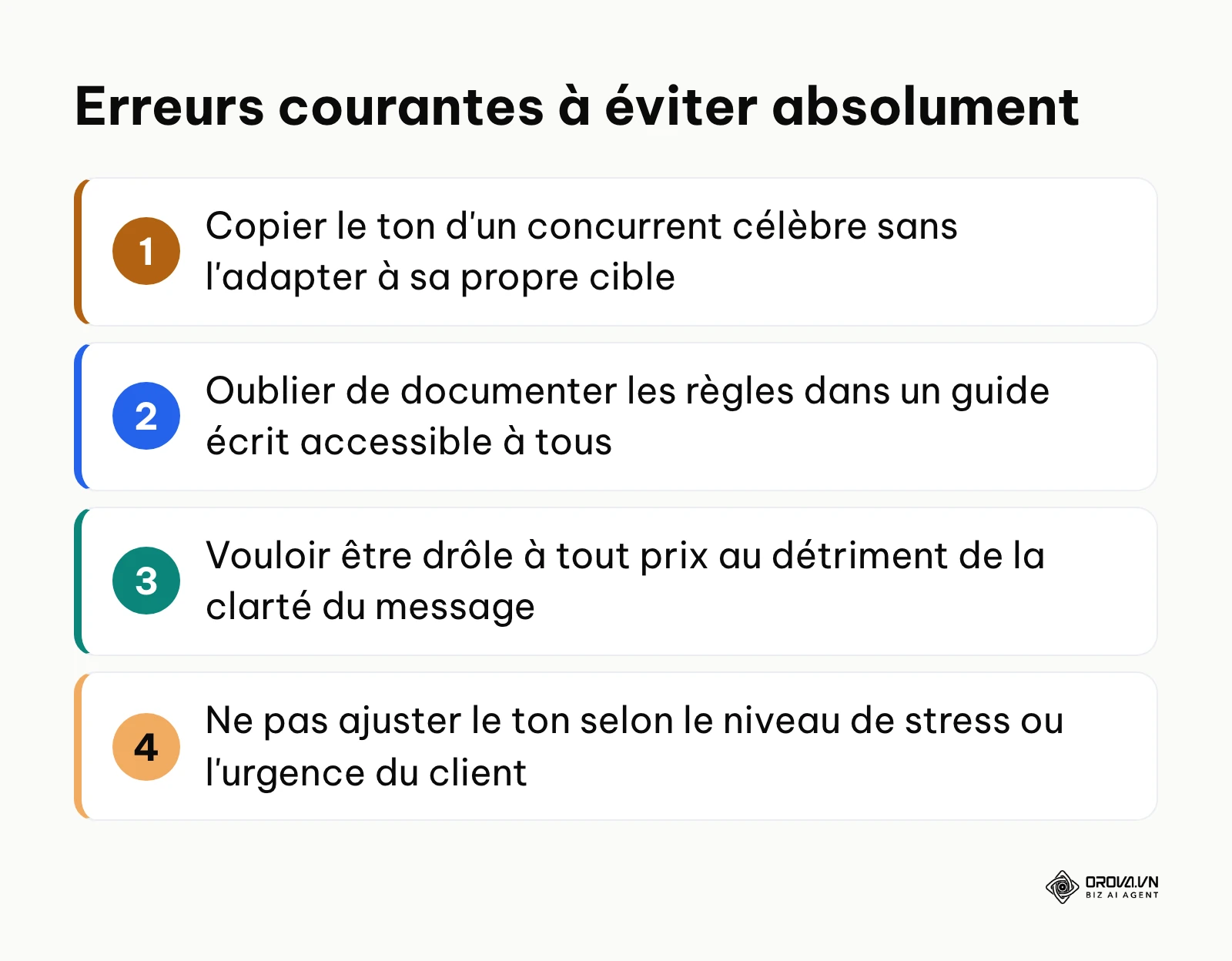 Liste des erreurs classiques en matière de tone of voice en entreprise