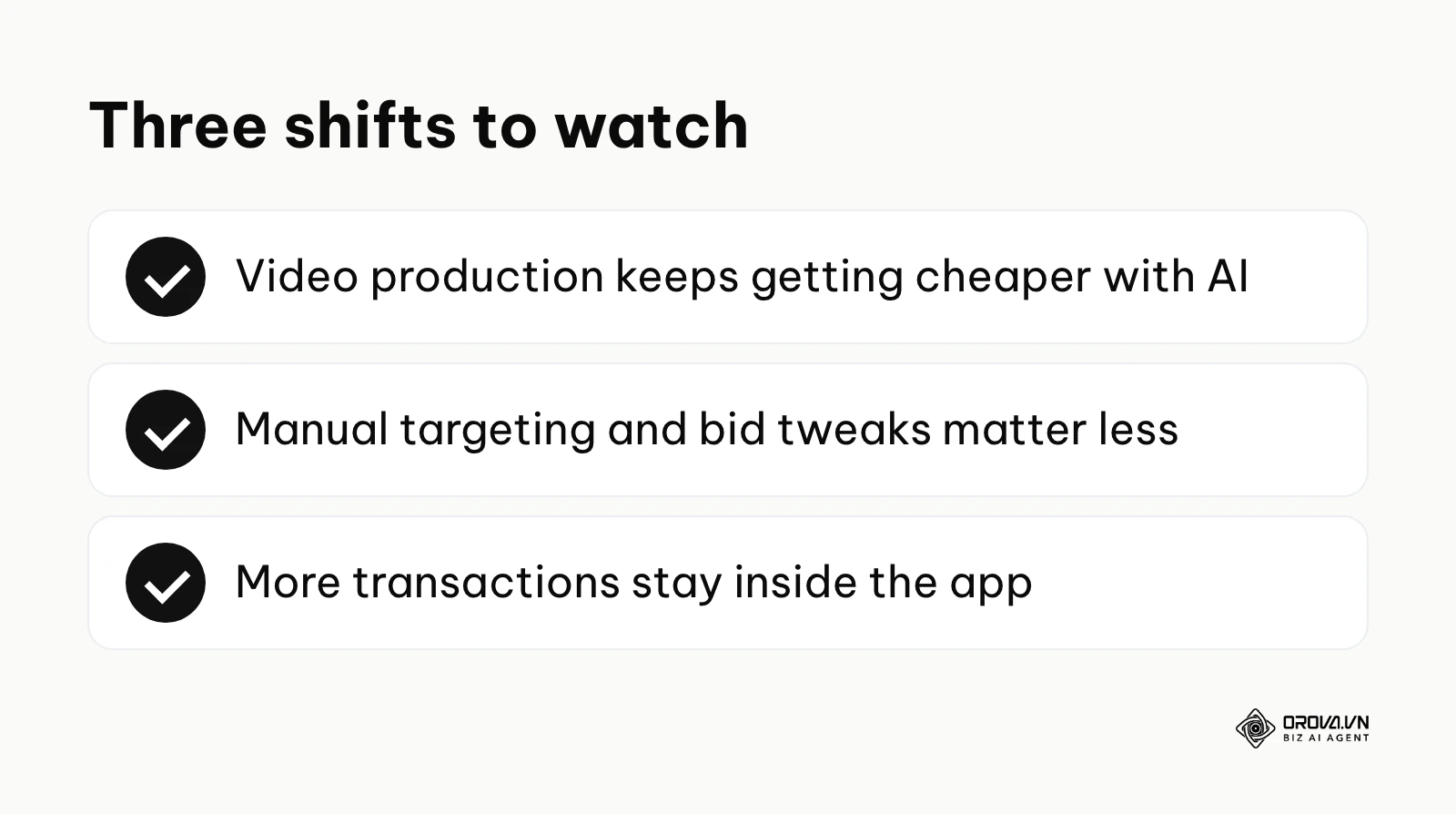 Summary of three predicted shifts in TikTok advertising cost.
