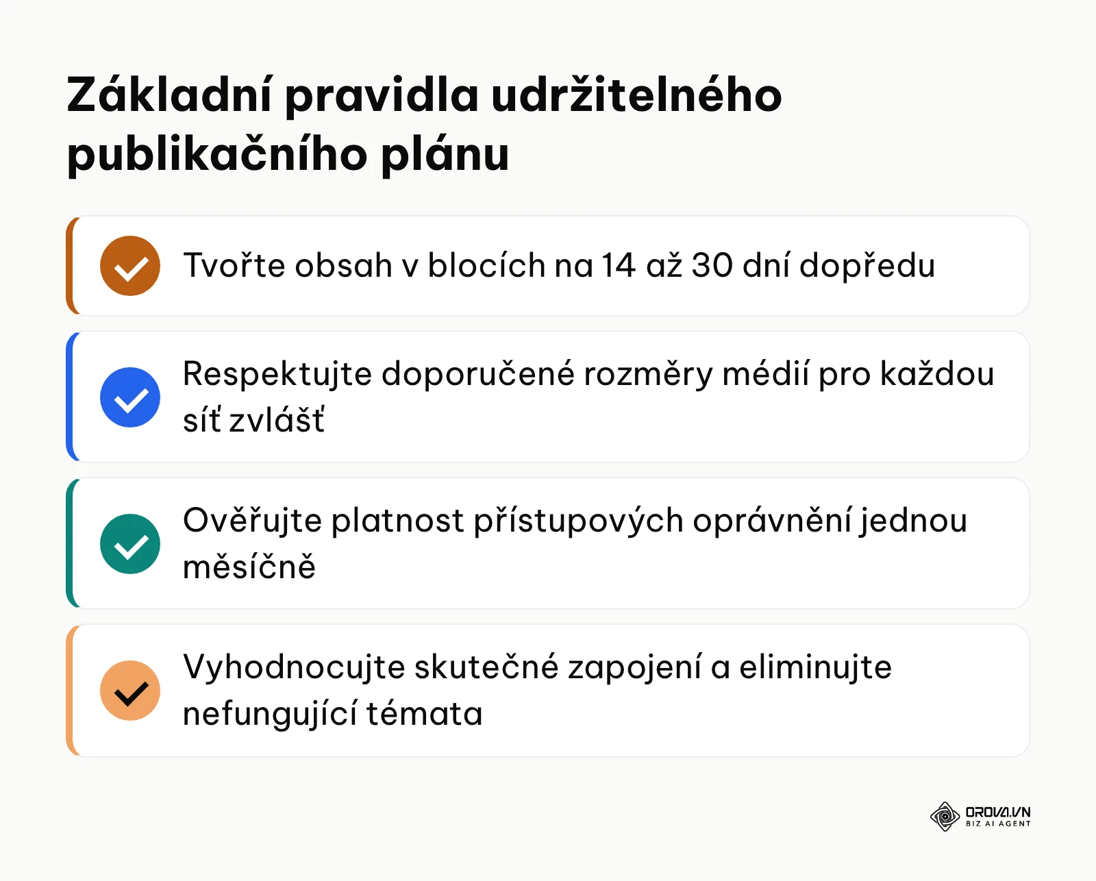 Souhrnný přehled hlavních zásad plánování obsahu