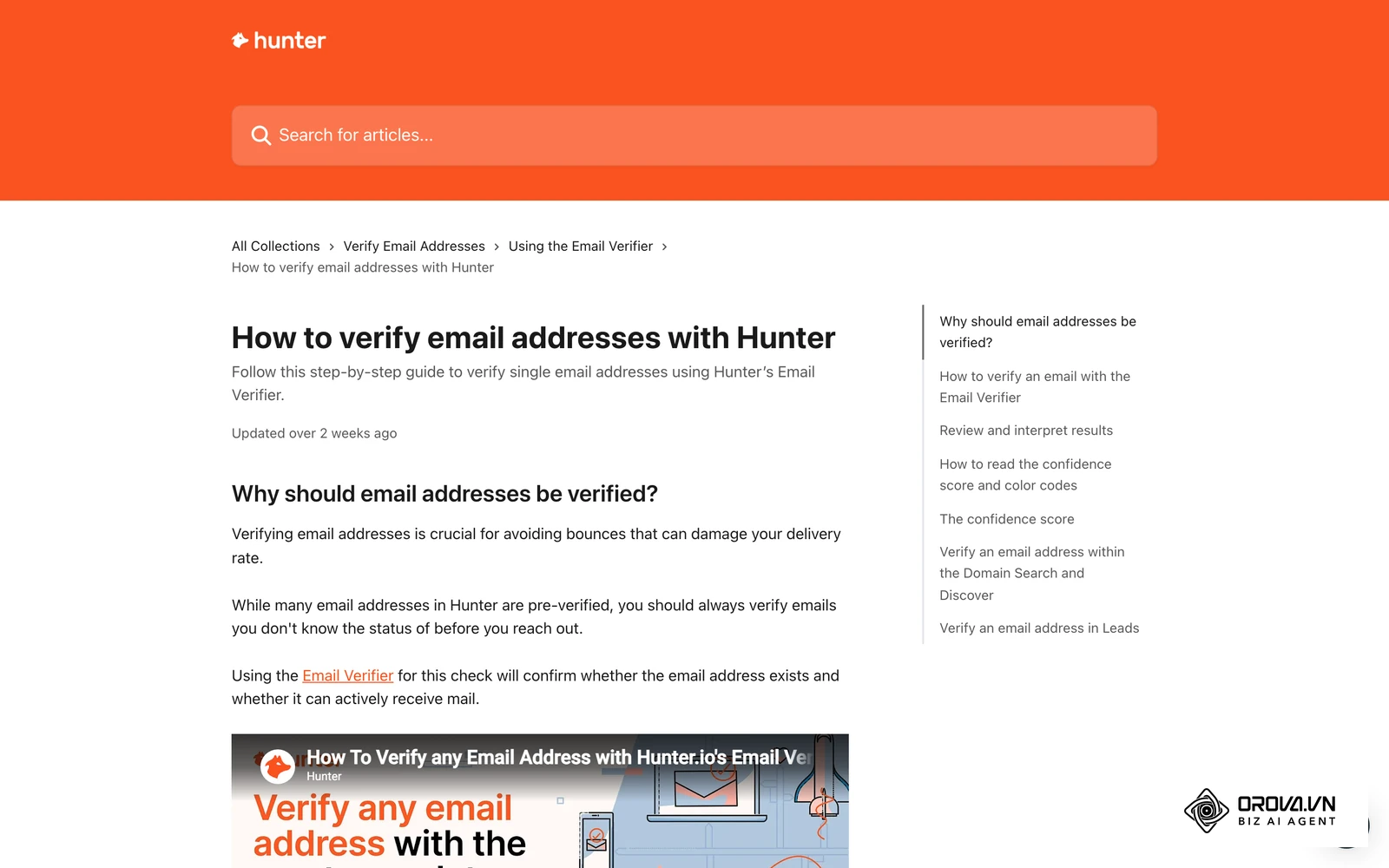 Guia oficial de Hunter per verificar adreces de correu abans d'enviar cap missatge.