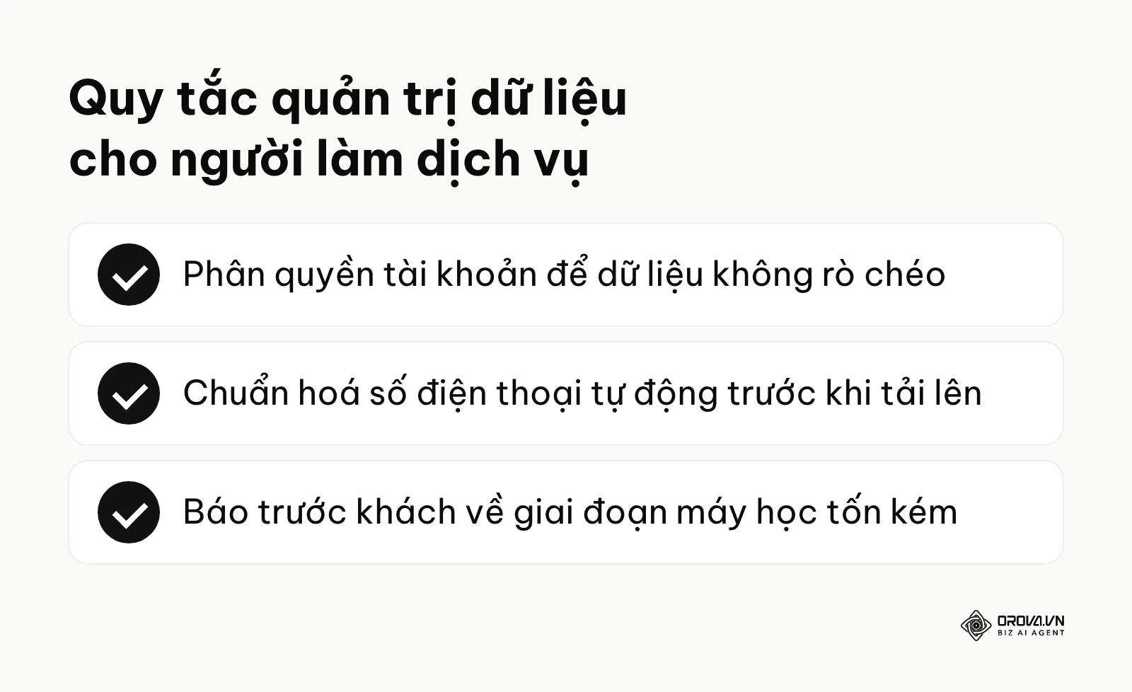 Danh sách các việc cần ưu tiên để đảm bảo luồng thông tin không bị rối loạn.