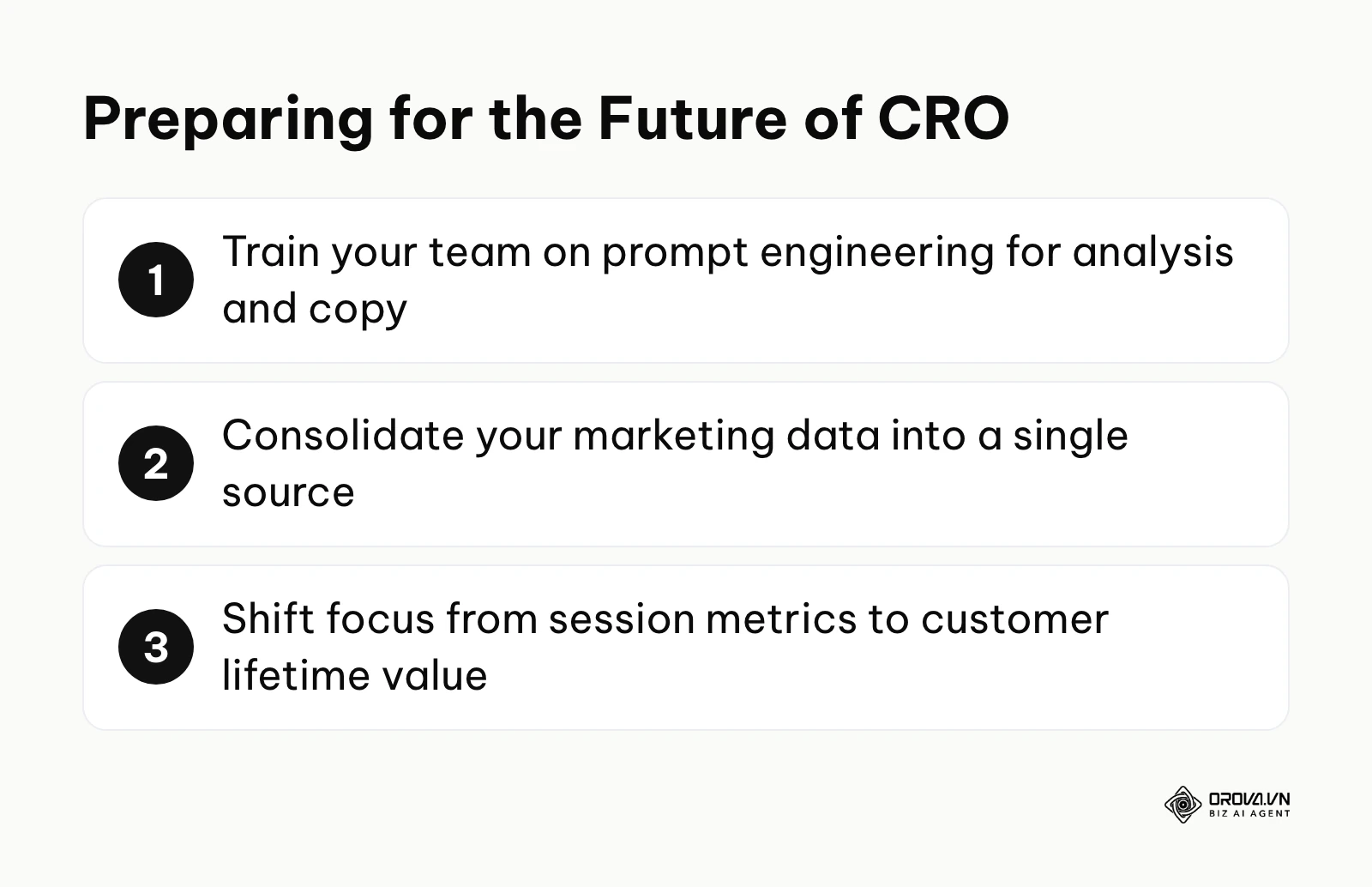 Numbered list of actions to prepare for upcoming optimization technology trends.