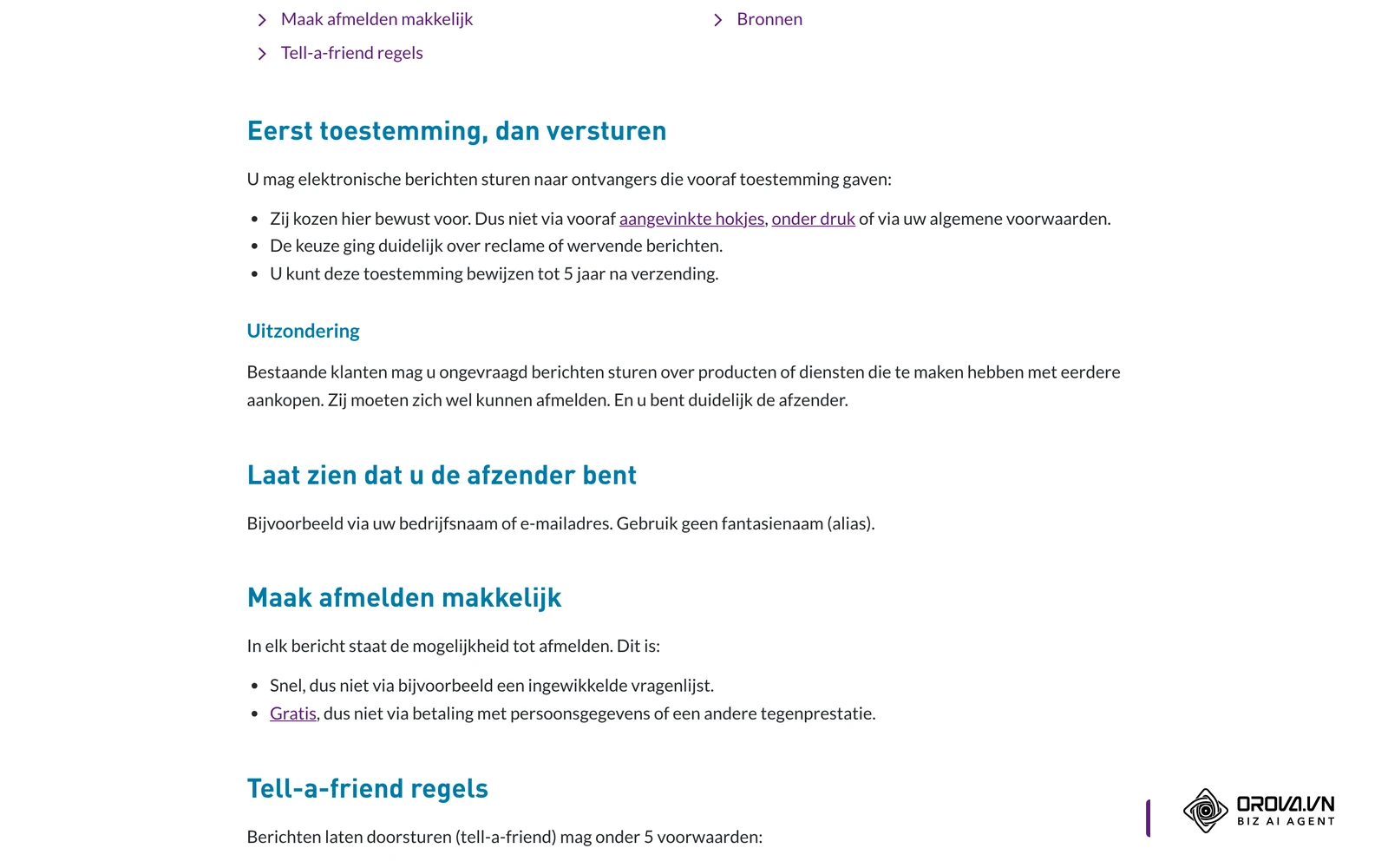 Uitleg van de ACM over het spamverbod: eerst toestemming, een herkenbare afzender en eenvoudig afmelden.