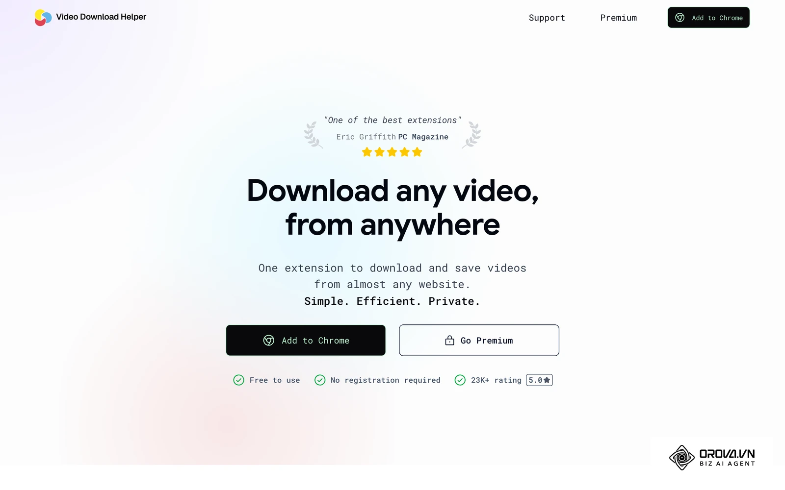 ទំព័រផ្លូវការរបស់ Video DownloadHelper។