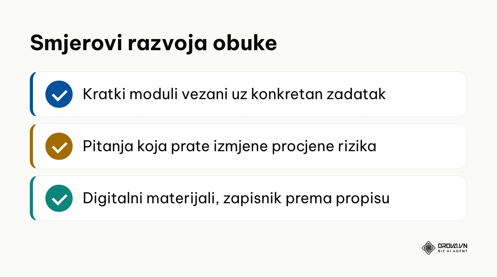Sažetak triju smjerova razvoja obuke iz zaštite na radu