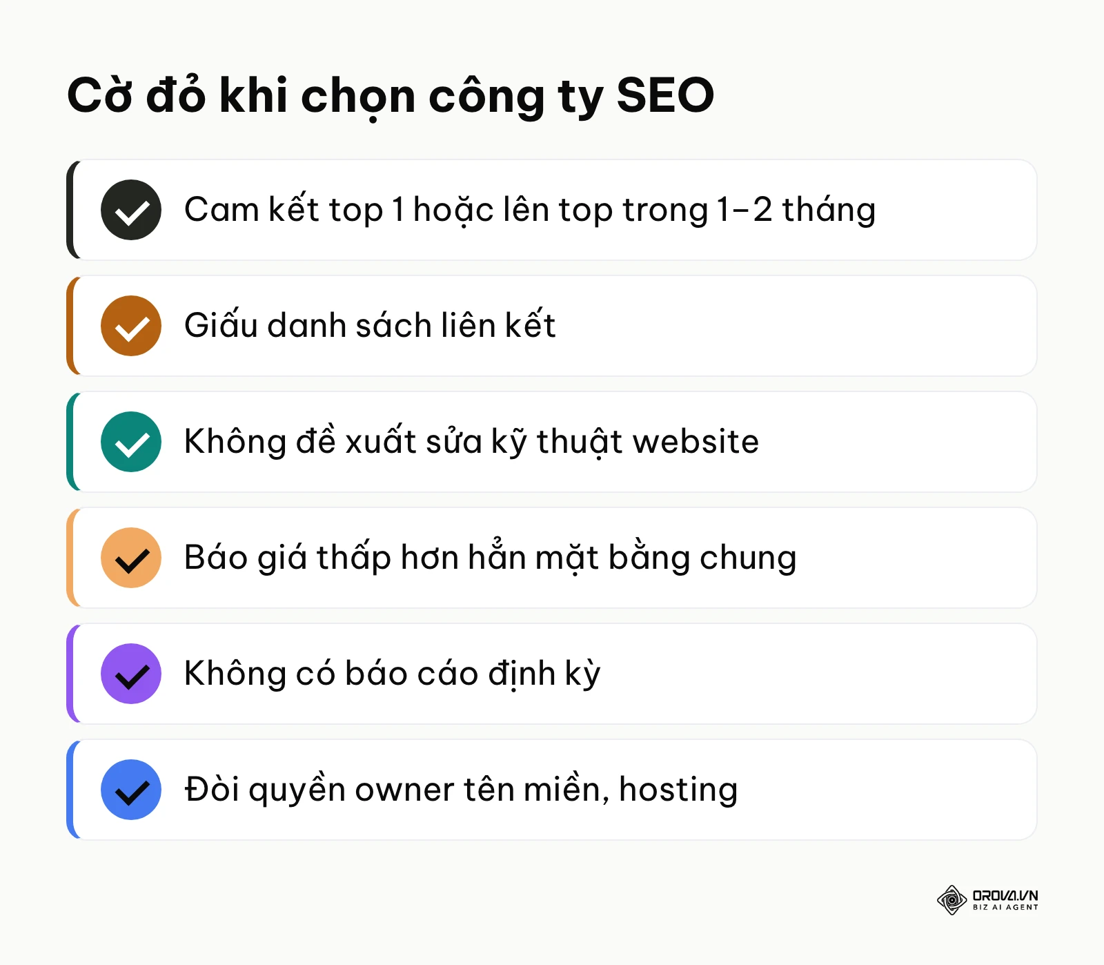 Danh sách 6 cờ đỏ khi chọn công ty SEO