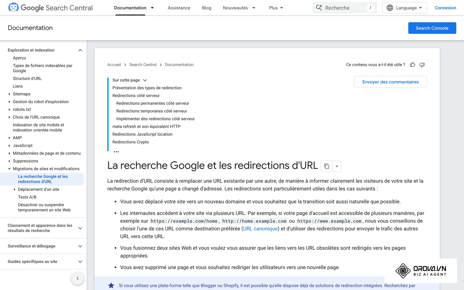 La documentation de Google Search Central consacrée aux redirections et à leur effet sur la recherche Google.