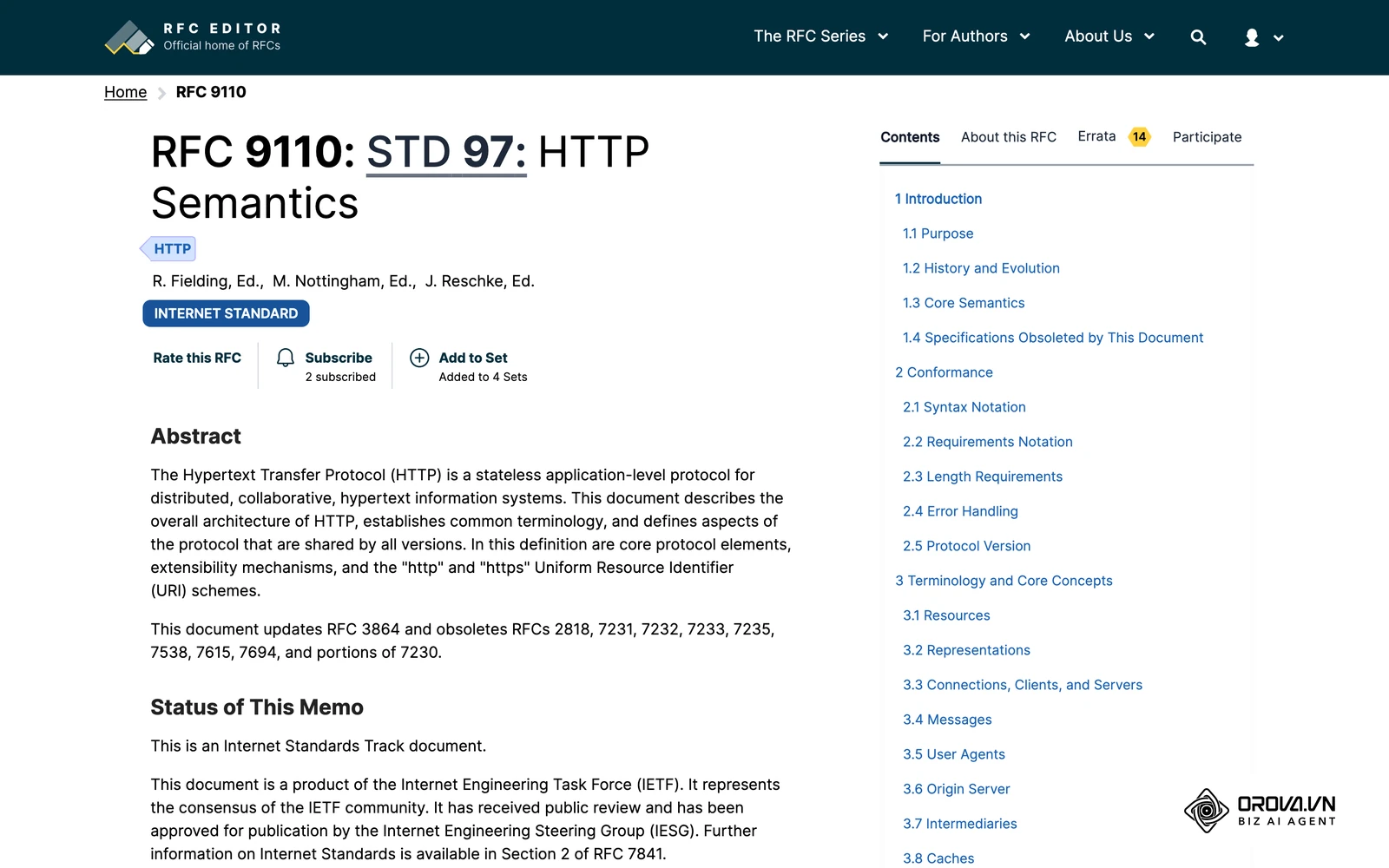 RFC 9110 defines HTTP semantics, including the difference between 301 permanent and 302 temporary redirects.