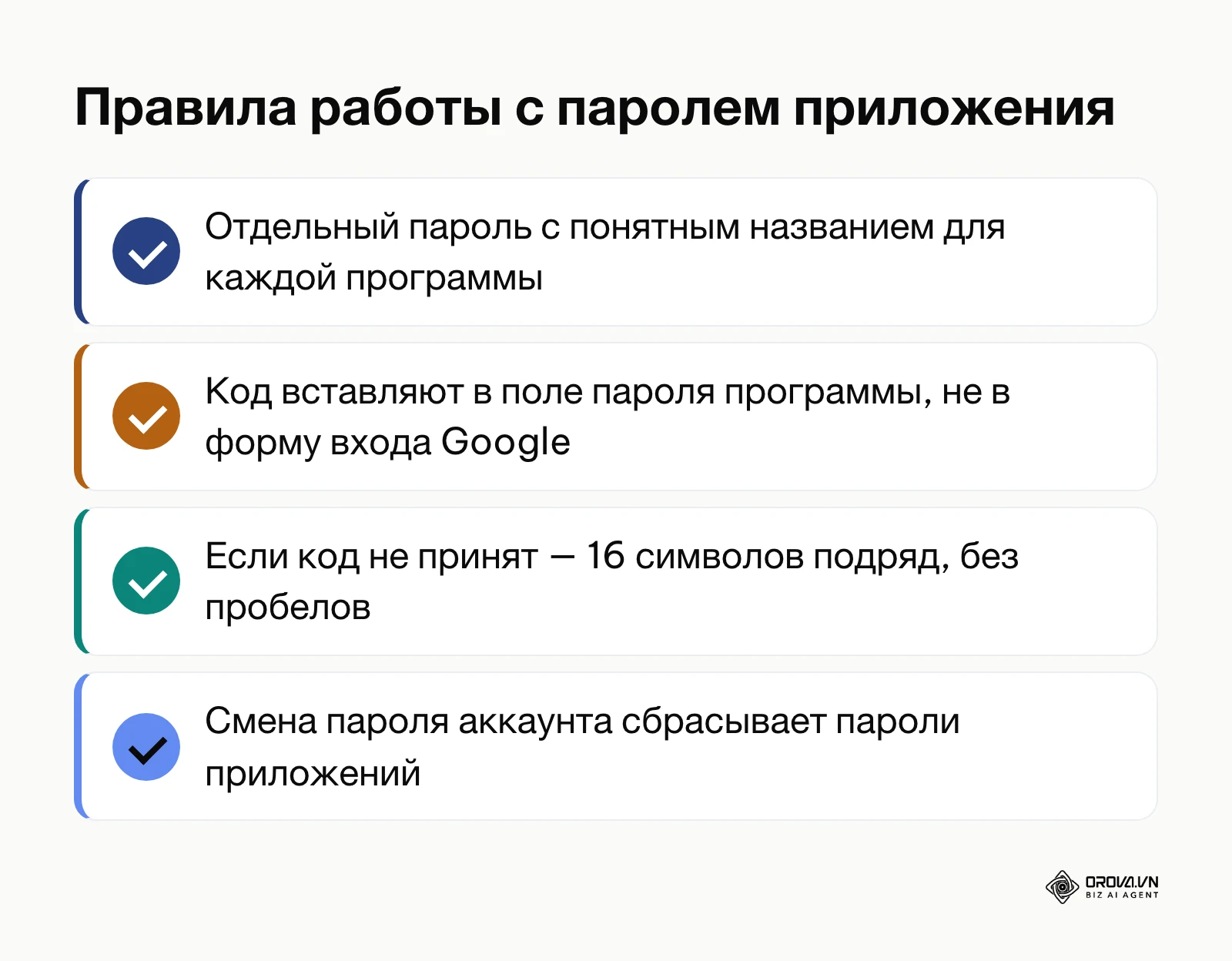 Четыре правила обращения с паролем приложения Gmail