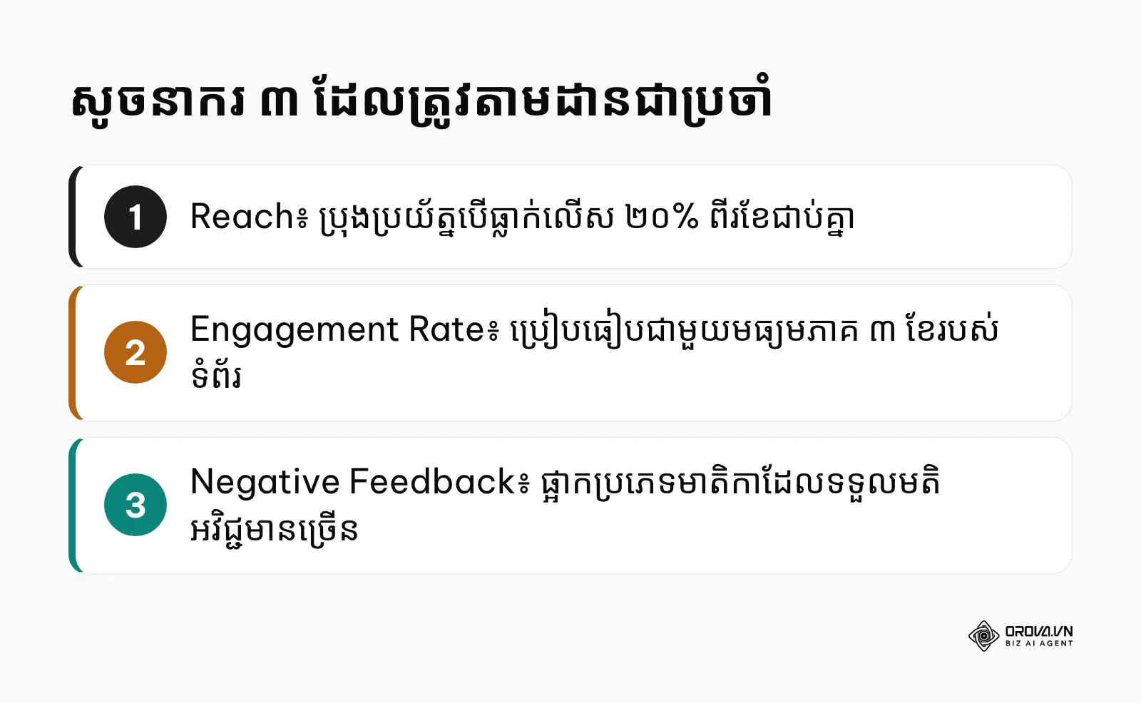 សង្ខេបសូចនាករសំខាន់ៗ ៣ សម្រាប់វាស់វែងទំព័រហ្វេសប៊ុក