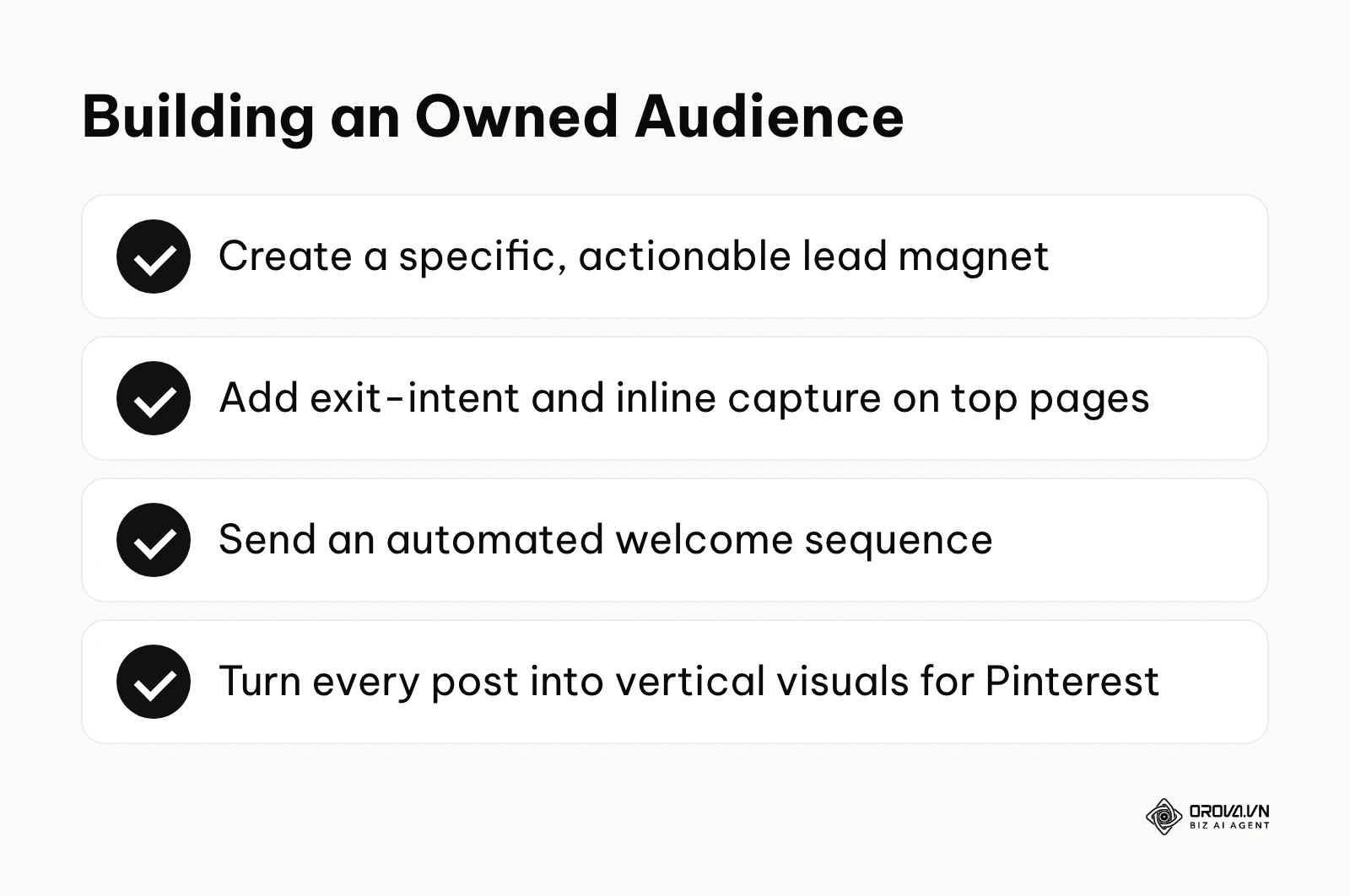 A checklist for building an email audience you can reach on demand.