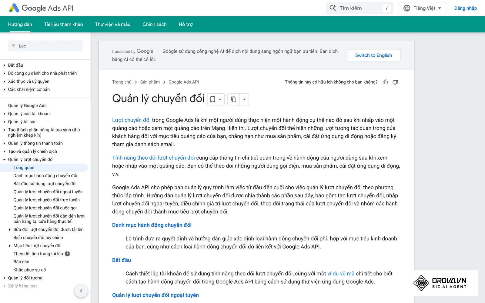 Tài liệu Google Ads API về gửi dữ liệu chuyển đổi, nguồn tín hiệu cho thuật toán.
