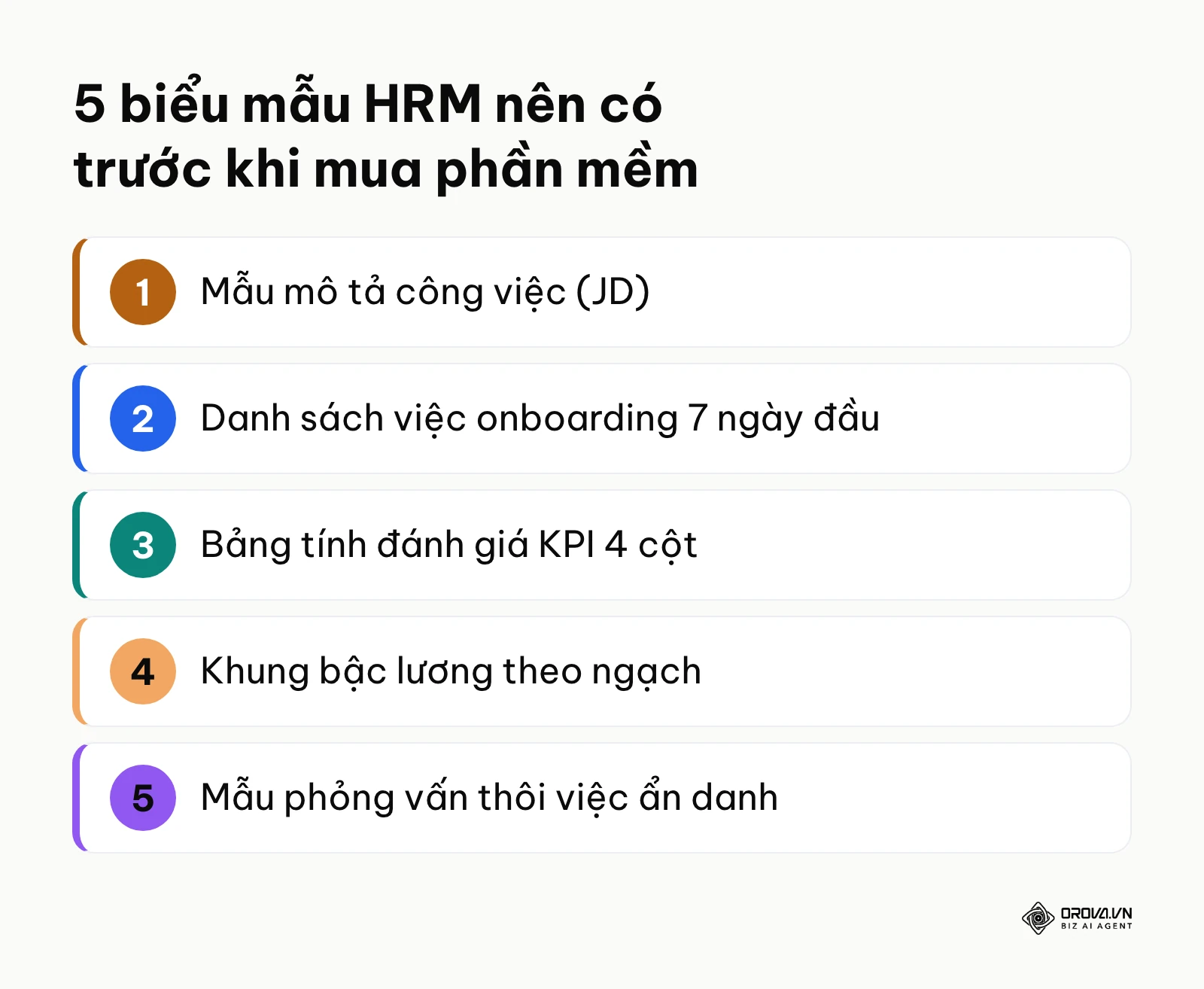 Danh sách 5 biểu mẫu nền tảng để dựng hệ thống HRM trên bảng tính