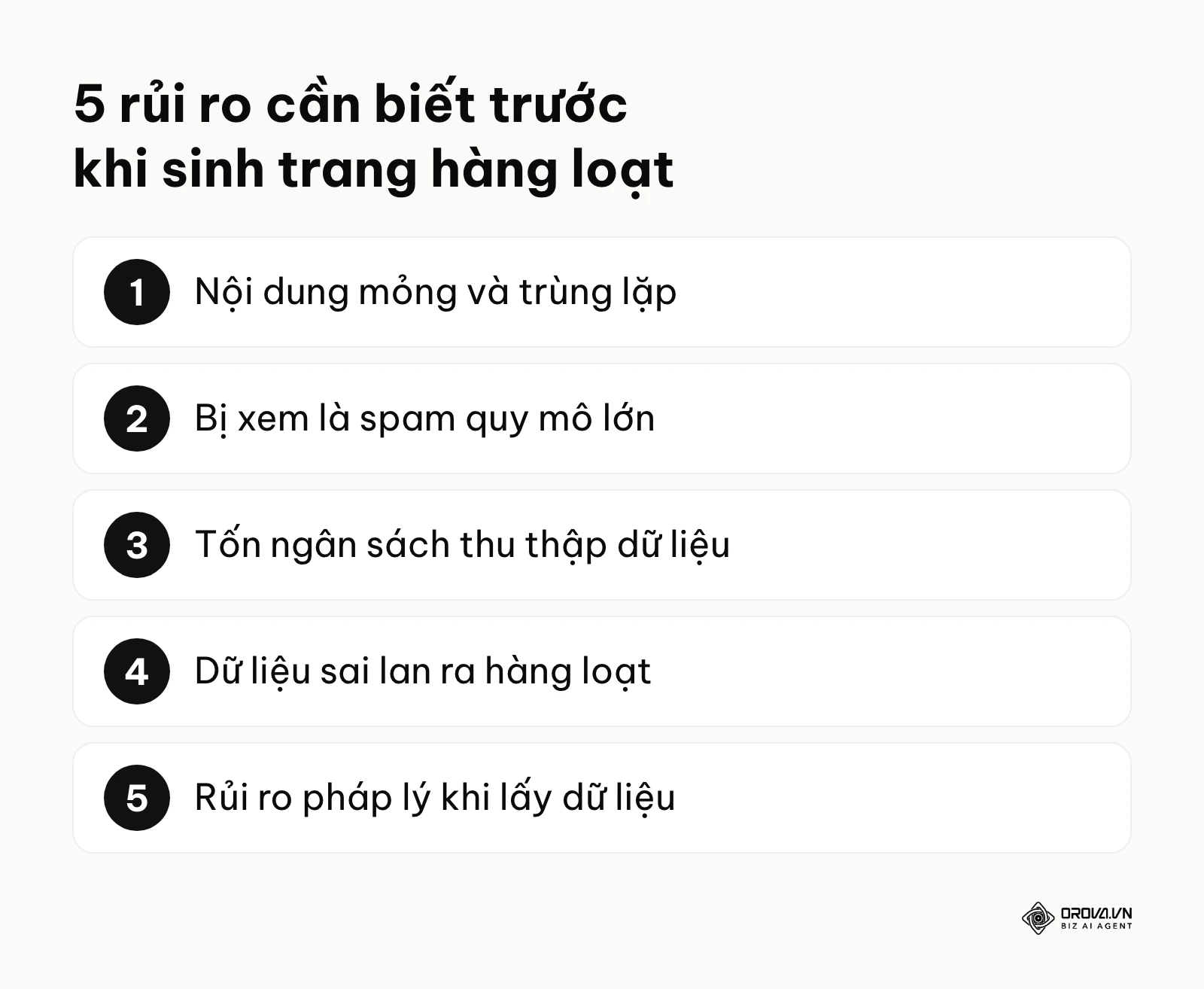 Năm rủi ro chính của Programmatic SEO