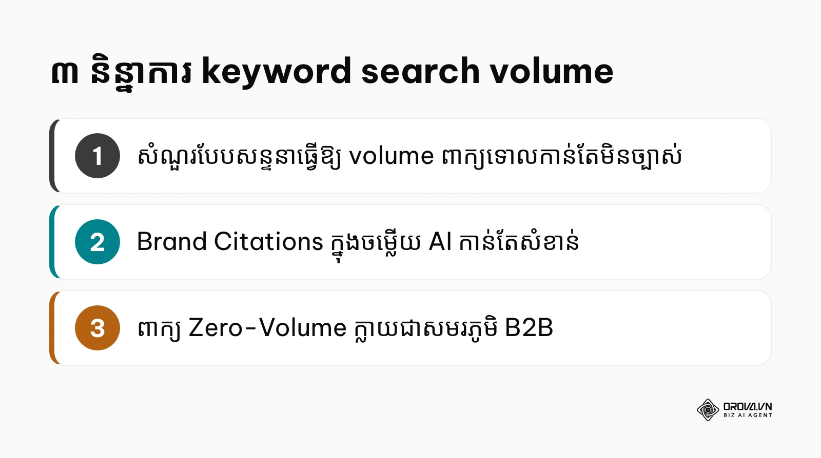សង្ខេបនិន្នាការ ៣ របស់ keyword search volume