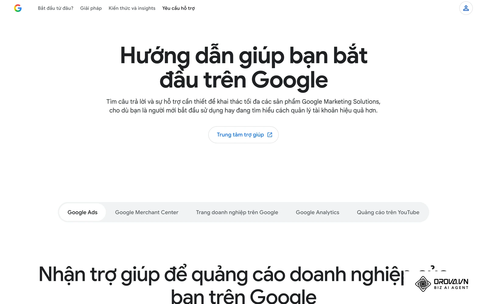 Trang câu hỏi thường gặp chính thức về Trang doanh nghiệp trên Google.