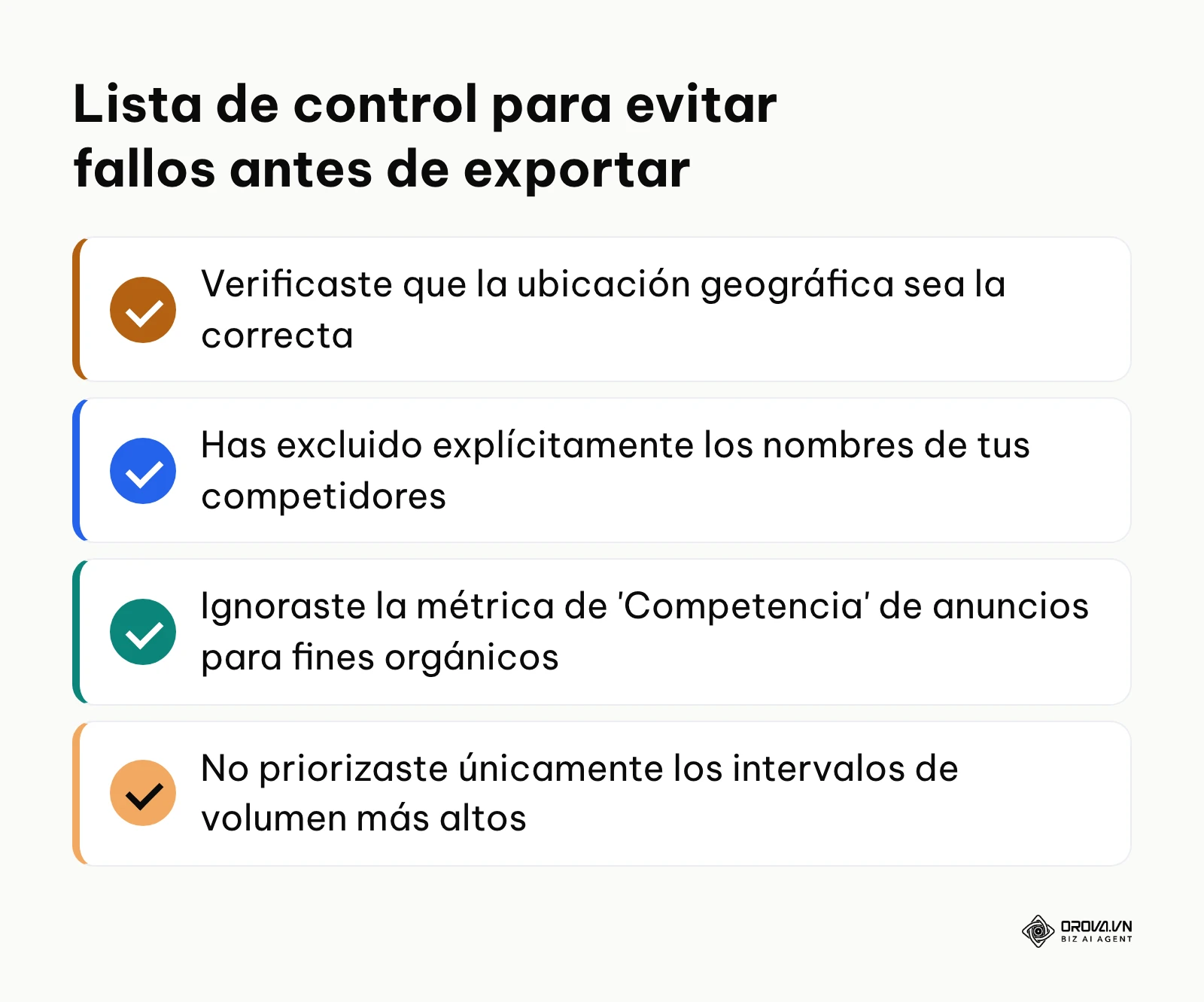 Resumen de comprobaciones antes de exportar datos CSV