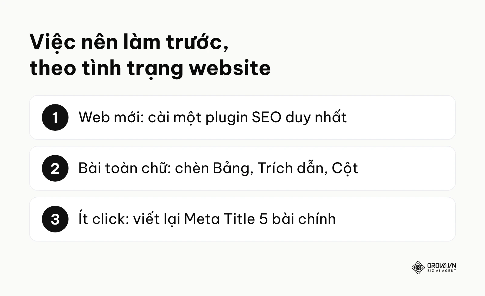 Ba việc nên làm trước theo tình trạng website WordPress