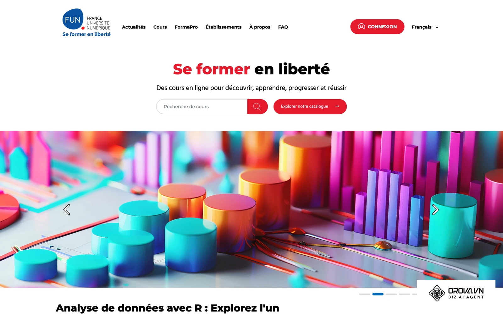 FUN MOOC, plateforme publique française, diffuse des cours en ligne ouverts à un large public.