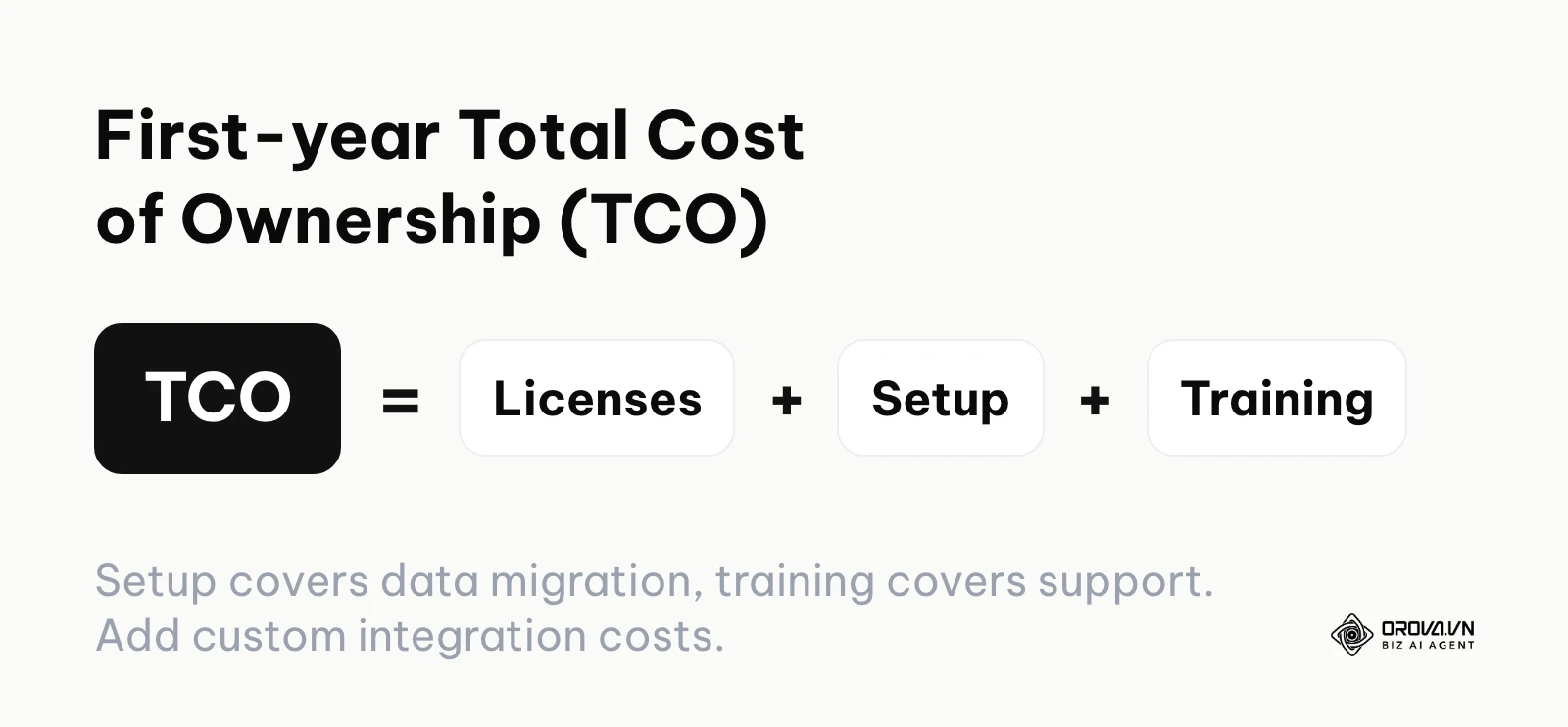 Formula to calculate the Total Cost of Ownership for HR software