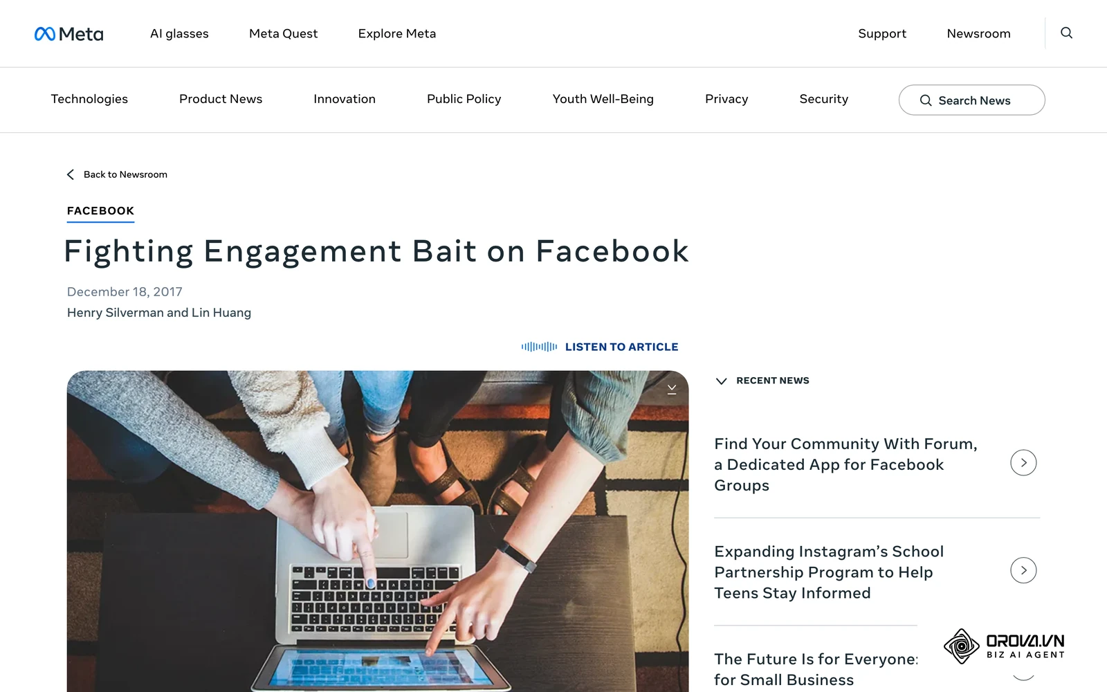 Thông báo của Meta về việc hạn chế bài viết mồi nhử tương tác (engagement bait).