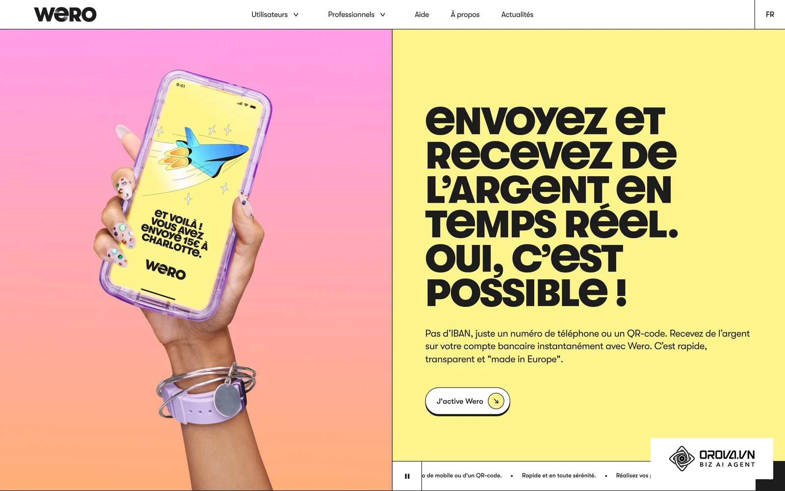 Site officiel de Wero, la solution de paiement portée par des banques européennes.