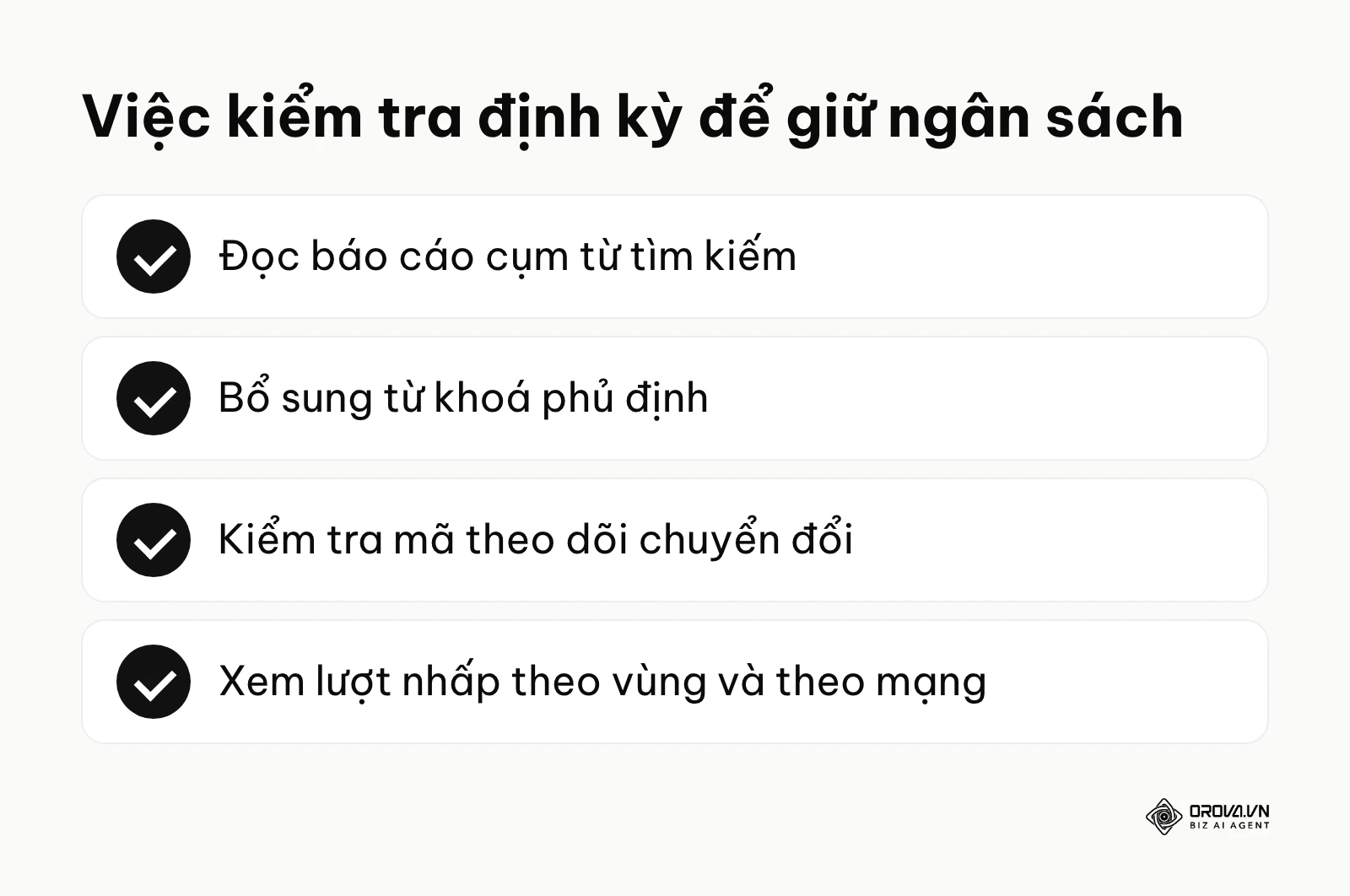 Danh sách việc kiểm tra định kỳ để tránh lãng phí ngân sách Google Ads