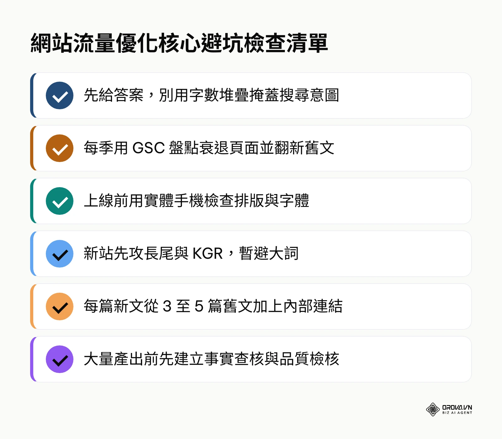 推動網站流量成長時六項常見失誤的修正清單
