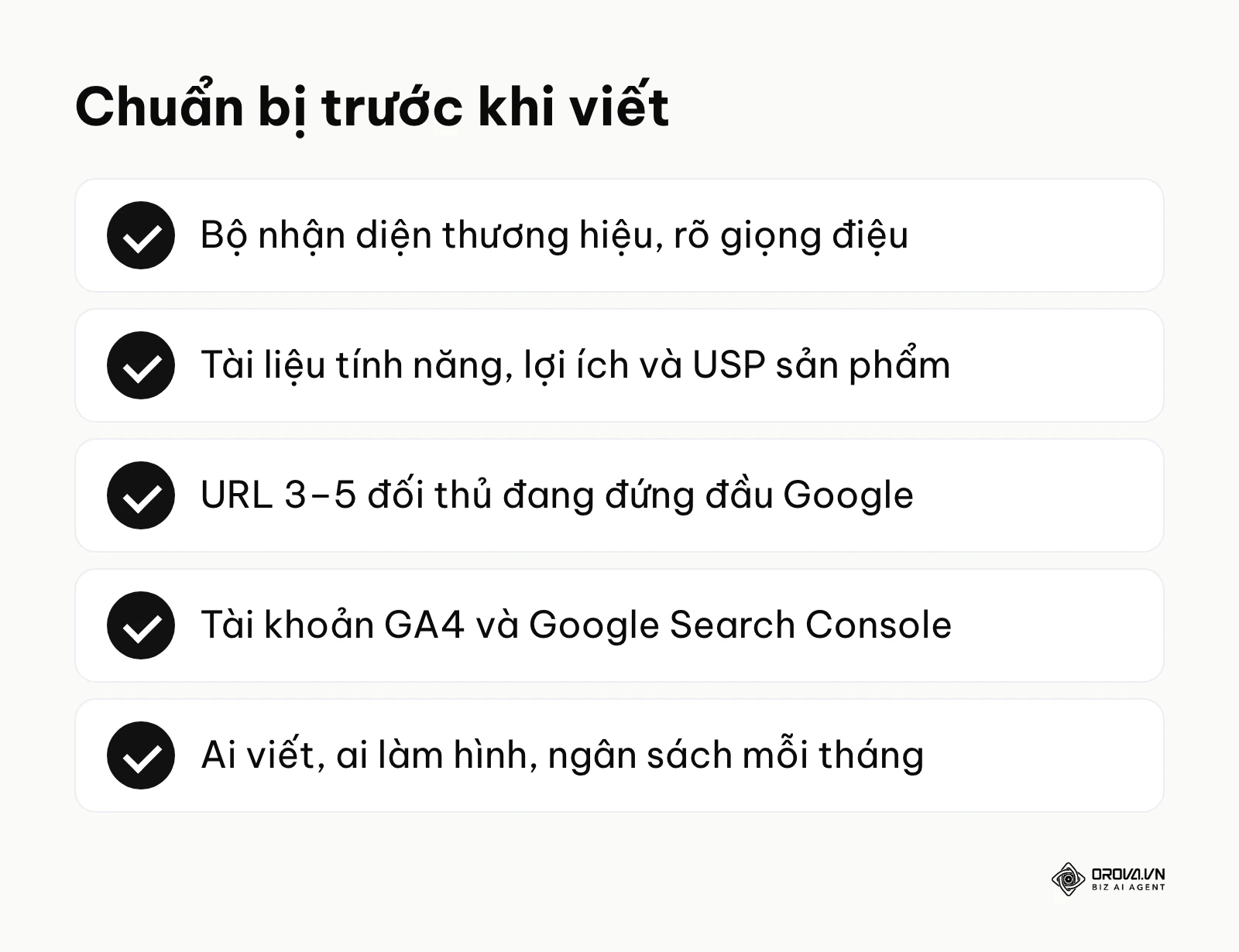 Tóm tắt các tài liệu và công cụ cần chuẩn bị trước khi viết nội dung