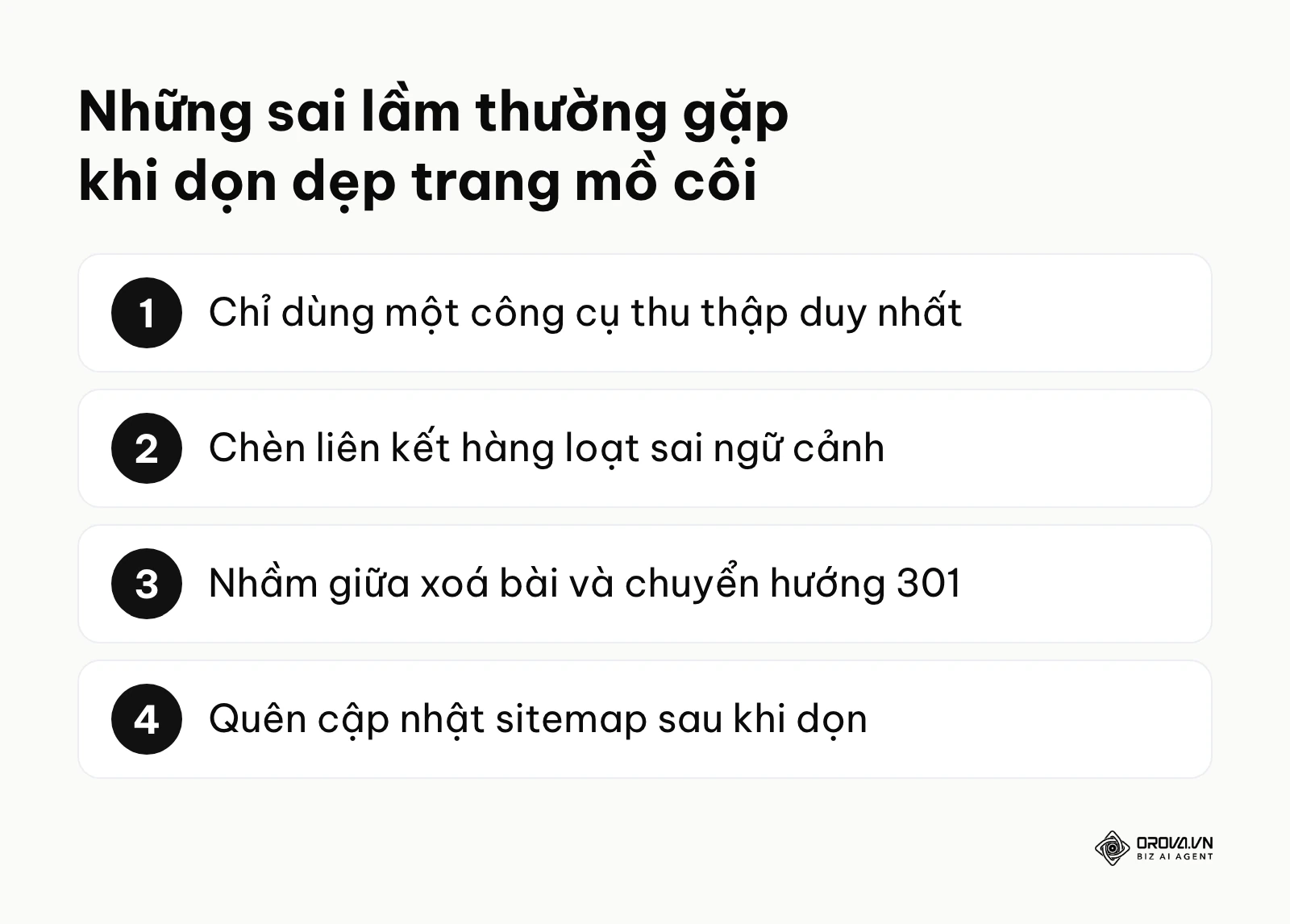 Danh sách các lỗi phổ biến của người mới khi xử lý trang mồ côi