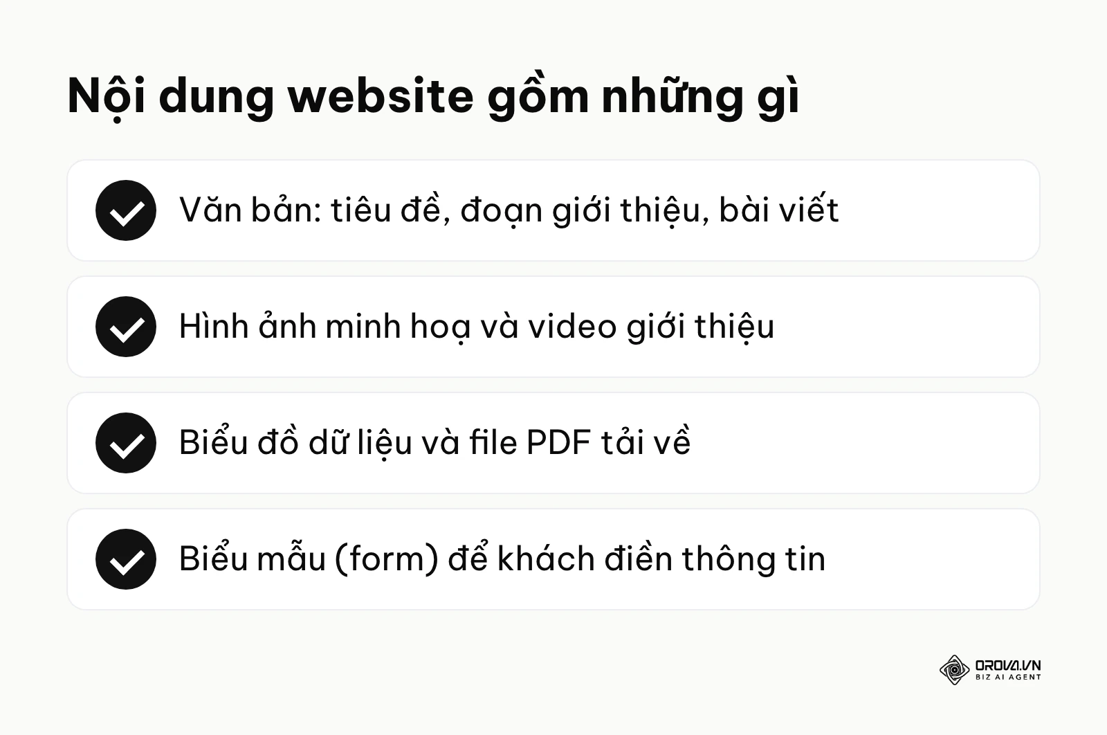 Các thành phần của nội dung website
