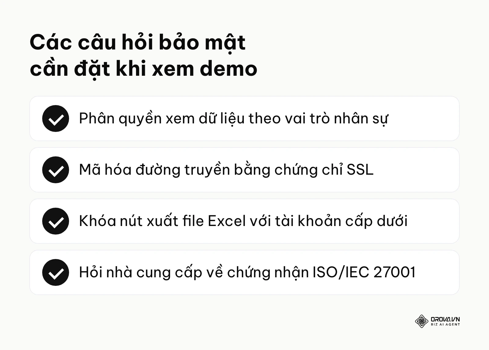 Danh sách tóm tắt các biện pháp bảo mật của phần mềm đám mây