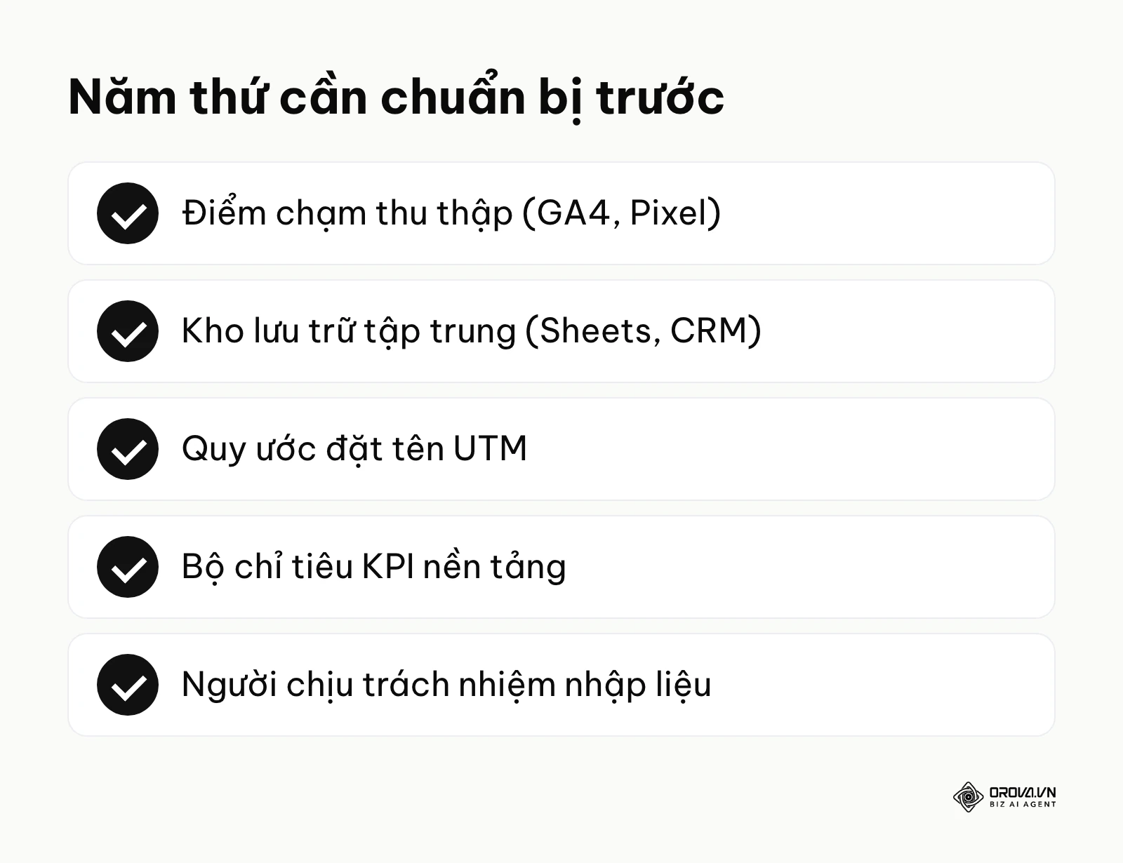 Tóm tắt các yếu tố cần chuẩn bị để làm phân tích dữ liệu