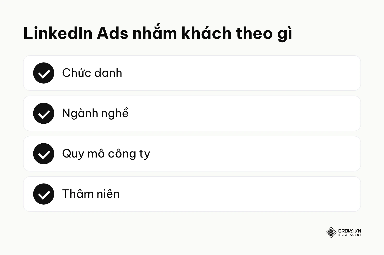 Các tiêu chí nhắm đối tượng của LinkedIn Ads