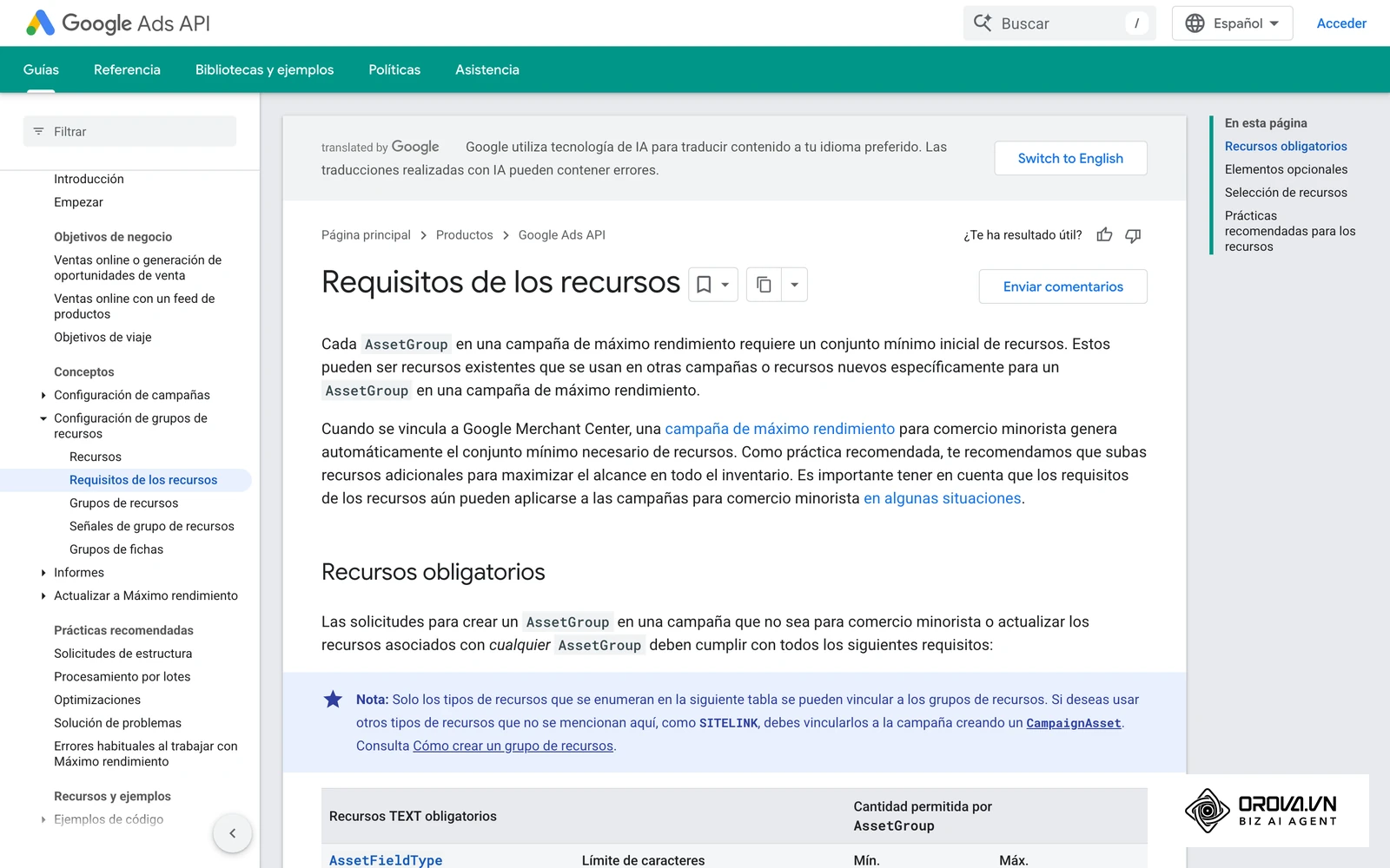 Requisitos oficiales de los recursos de texto, imagen y video en Performance Max.