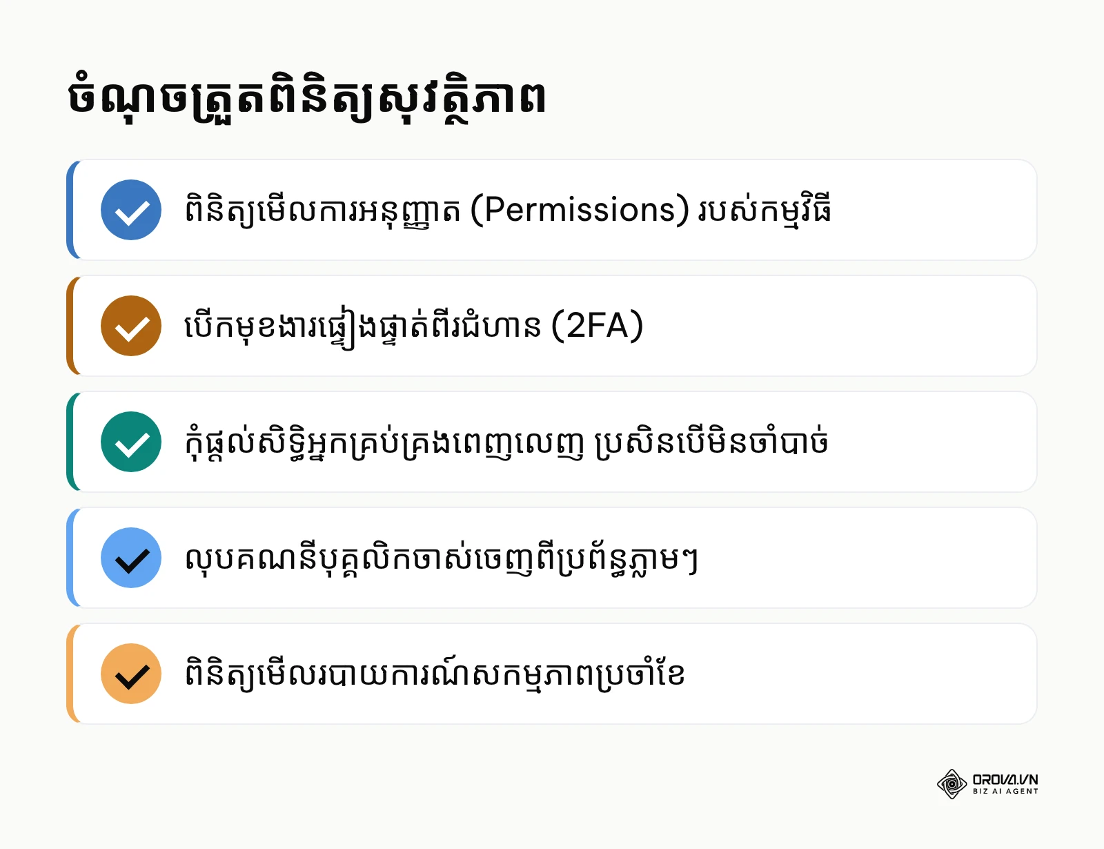 បញ្ជីត្រួតពិនិត្យសុវត្ថិភាពទិន្នន័យ