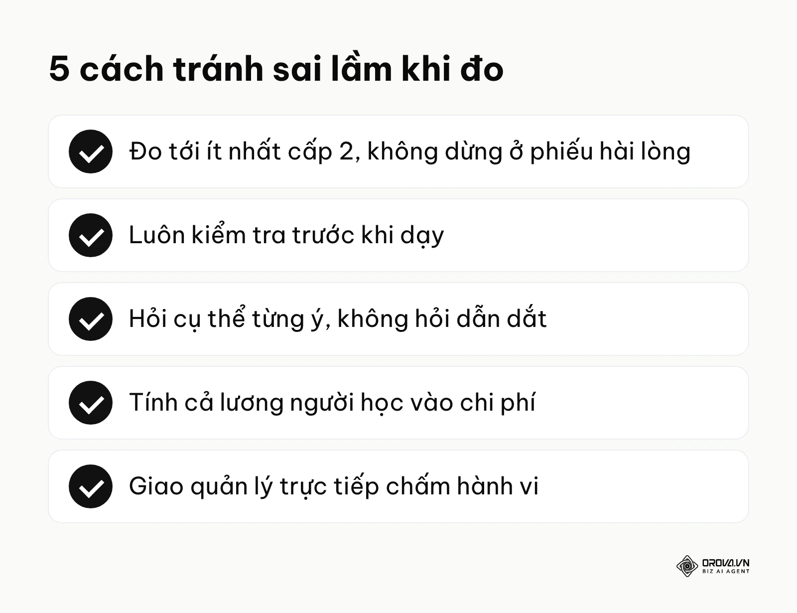 Danh sách 5 cách tránh sai lầm khi đánh giá hiệu quả đào tạo