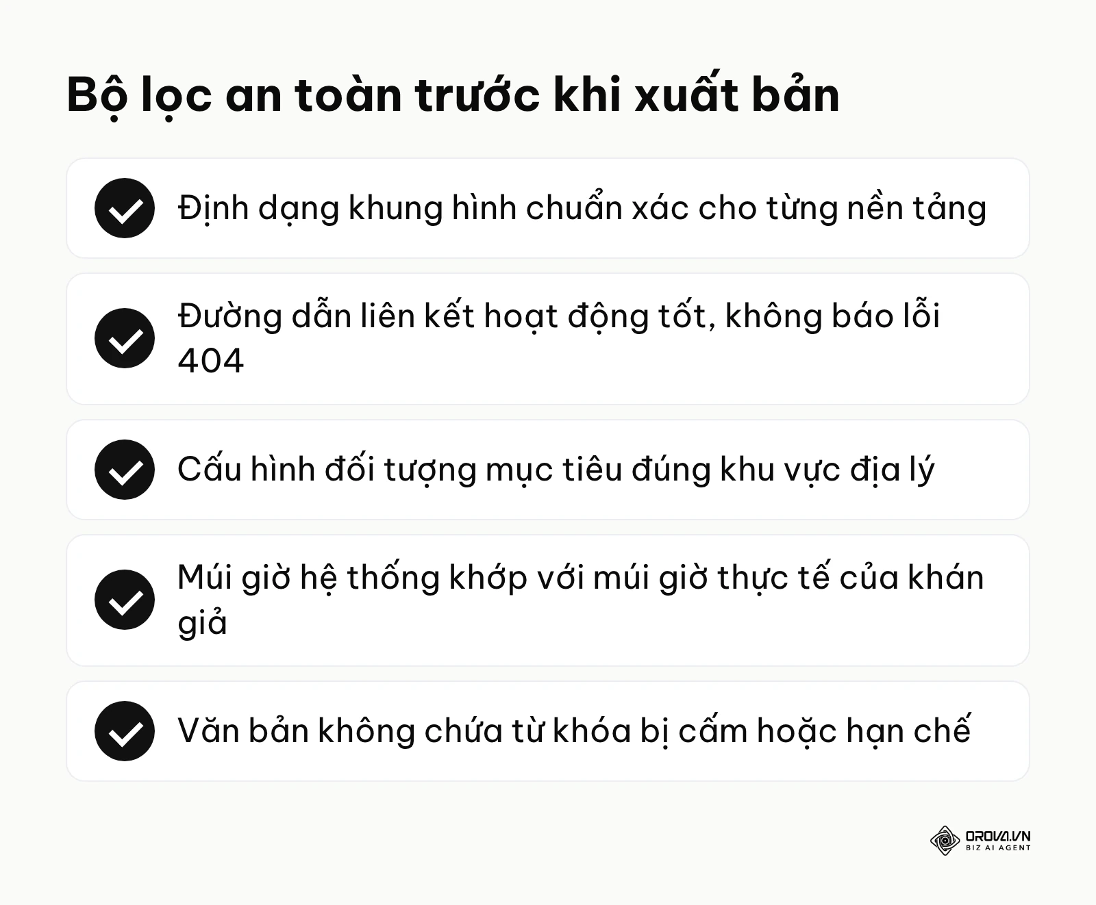 Năm tiêu chí rà soát trước khi bấm Lên lịch